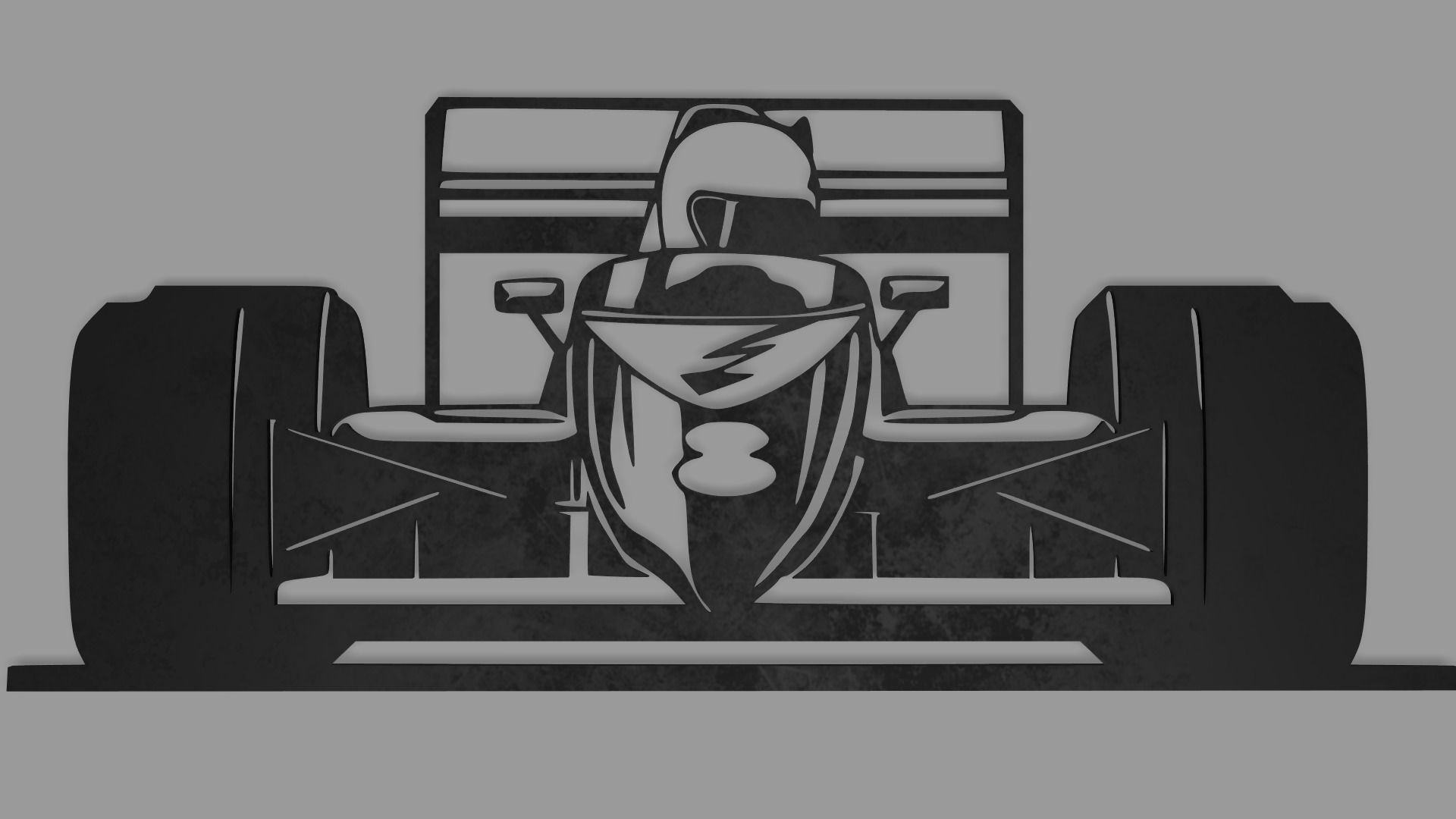 FORMULA 1 CAR WALL DECO STL FILE 3D print model_7