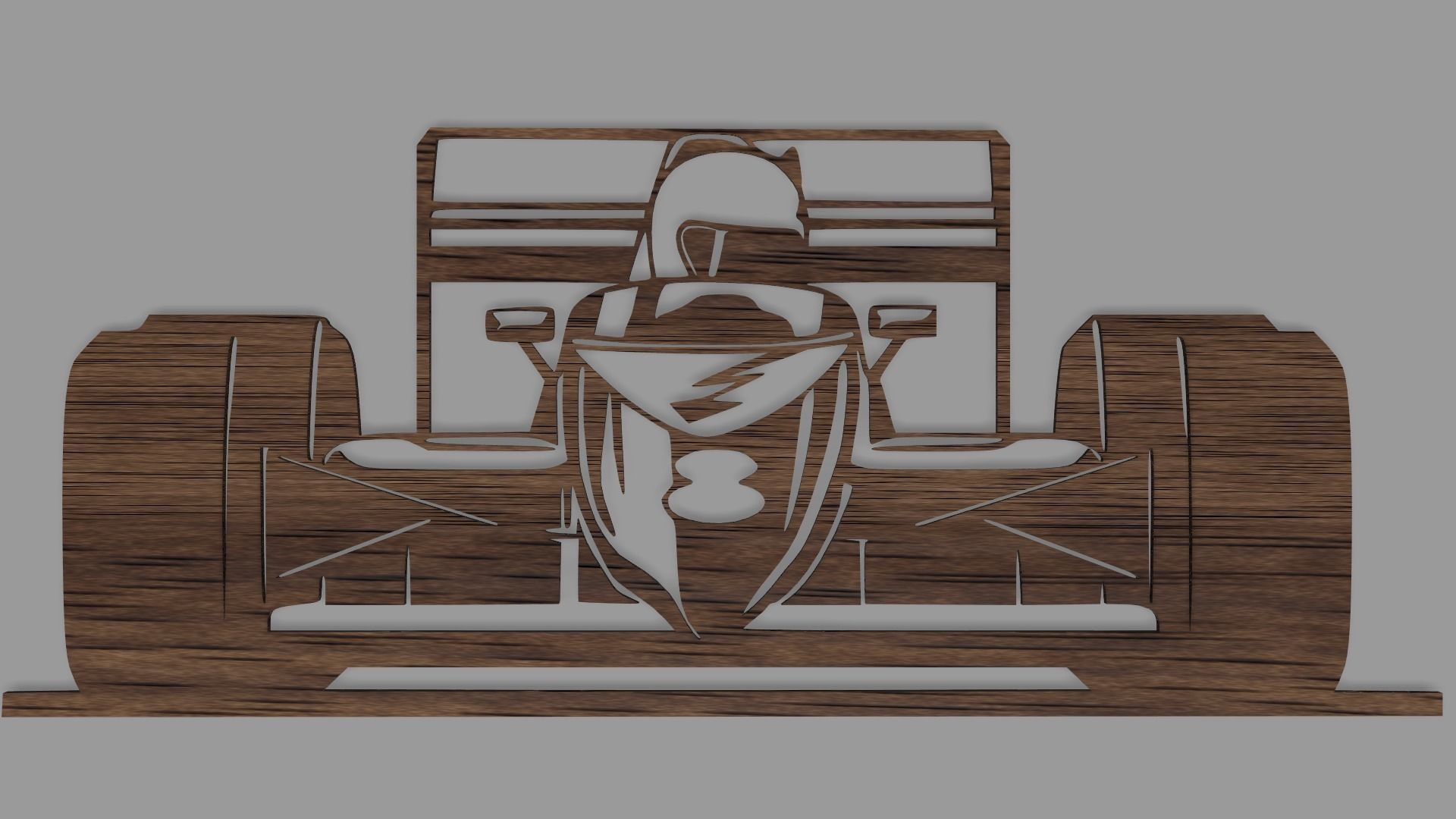 FORMULA 1 CAR WALL DECO STL FILE 3D print model_5