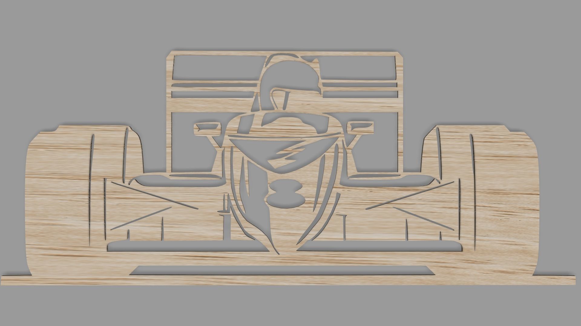 FORMULA 1 CAR WALL DECO STL FILE 3D print model_6