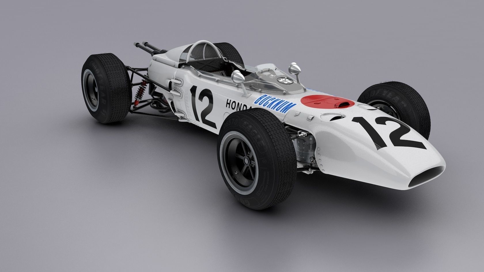 60s Classic Formula 1 Racer 3D model_2