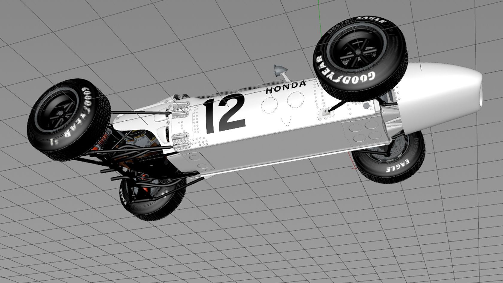 60s Classic Formula 1 Racer 3D model_8
