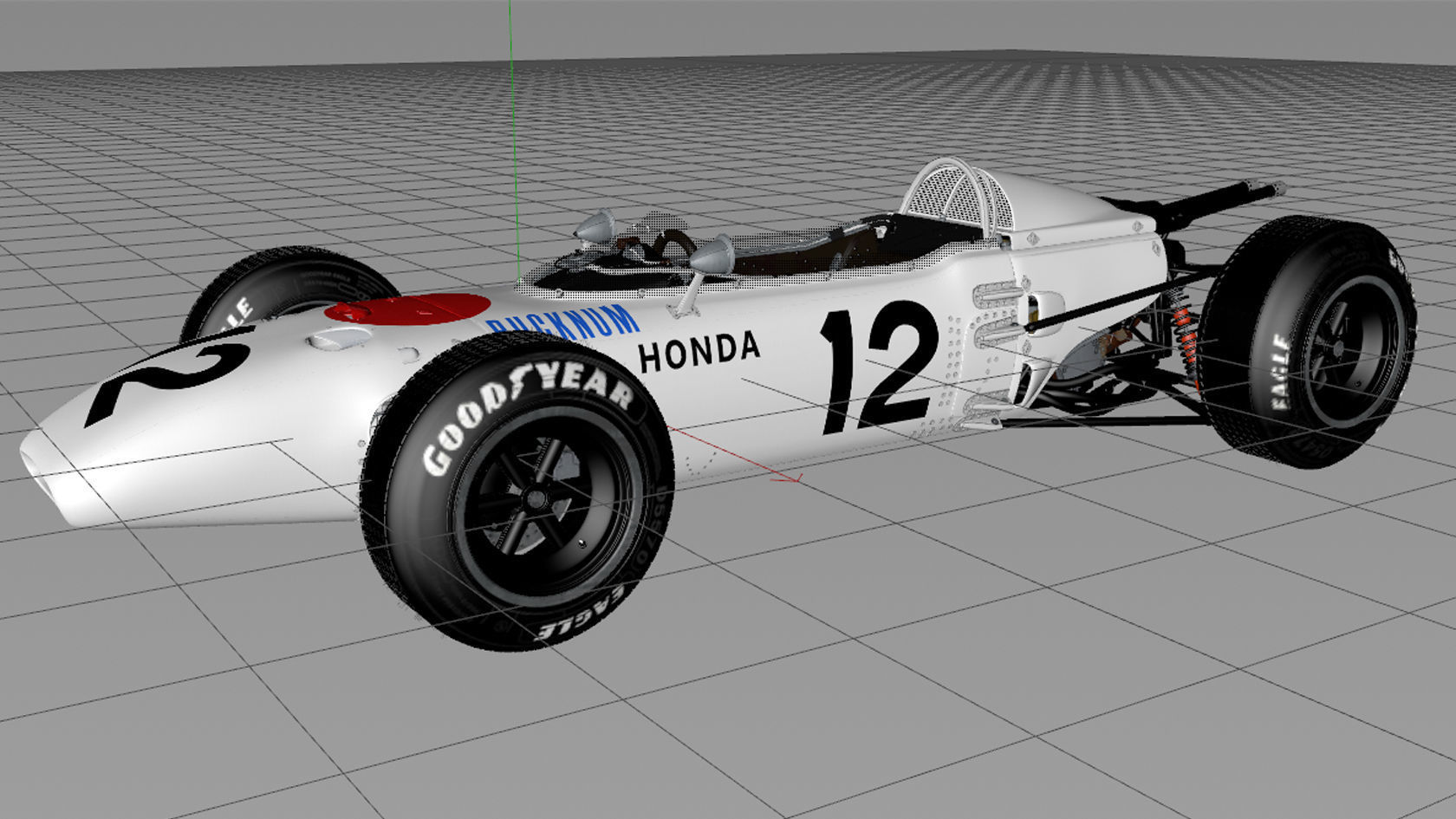 60s Classic Formula 1 Racer 3D model_6