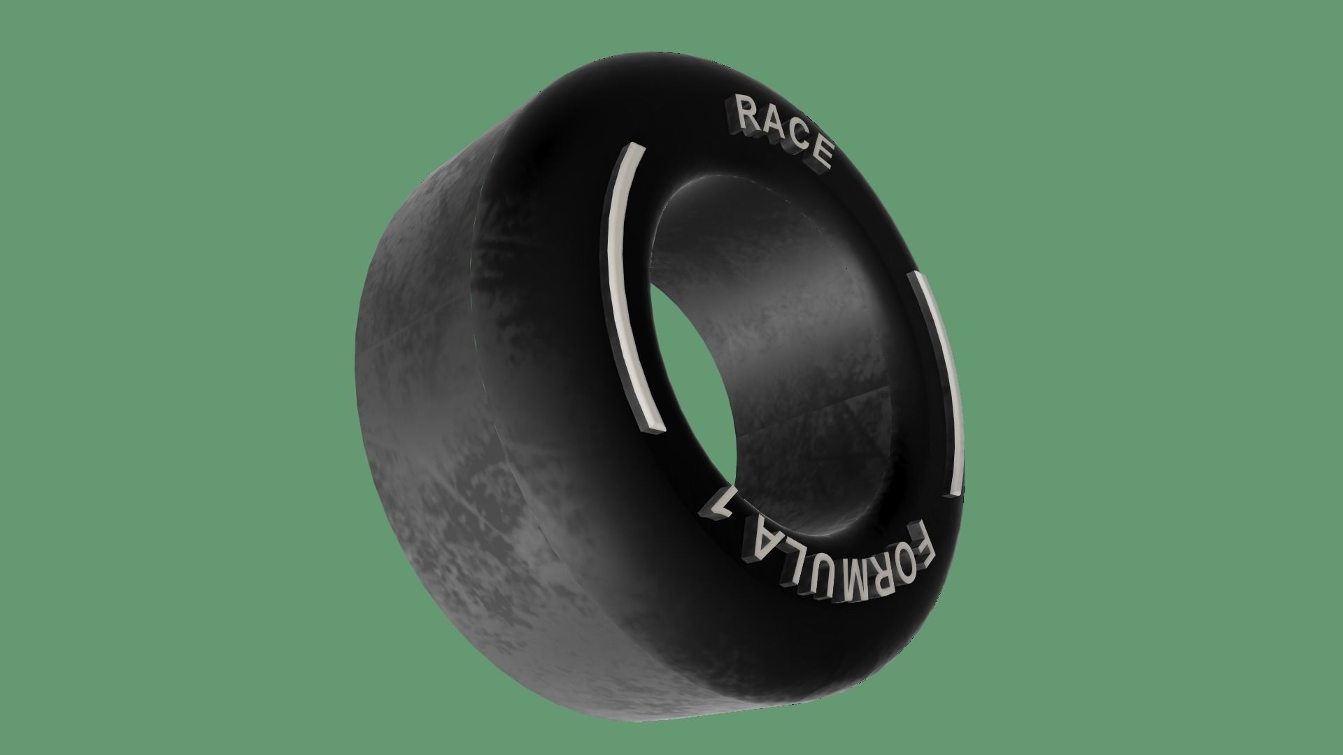 FORMULA 1 CAR WHEEL TIRE KEYCHAIN DECOR STL FILE  3D print model_5