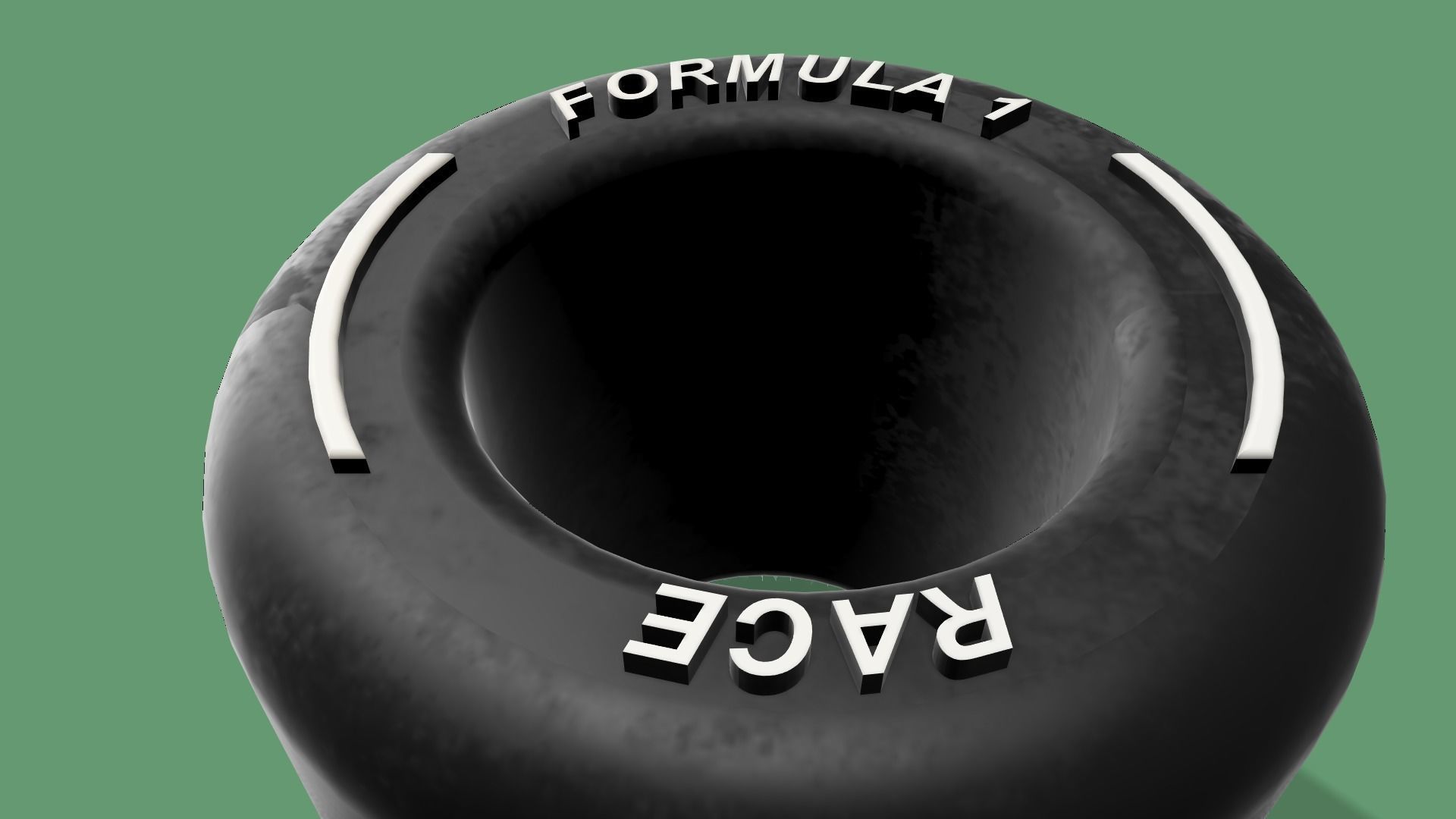 FORMULA 1 CAR WHEEL TIRE KEYCHAIN DECOR STL FILE  3D print model_4