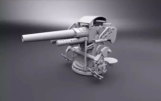 5 inch 25 caliber AA scale model 3D print model