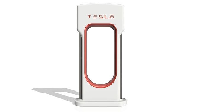 TESLA SUPERCHARGER MODEL DECOR STL FILE 3D print model