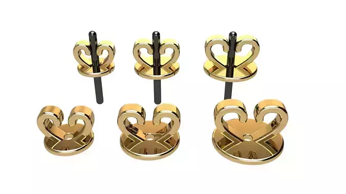Heart Shape Earring Back 3D print model