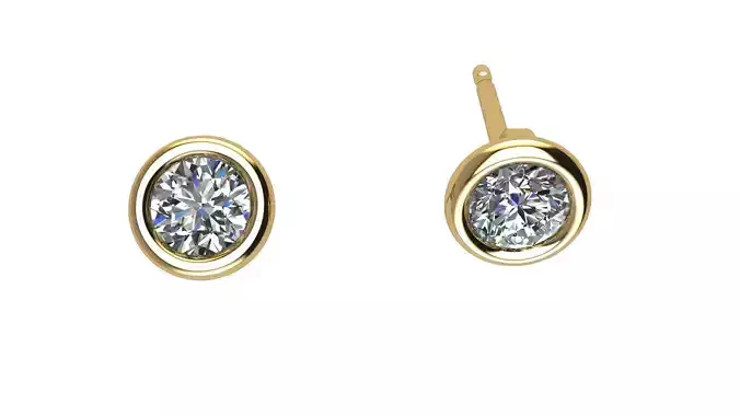 Solitaire Round Bezel Stud 4 mm