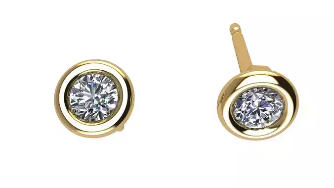 Solitaire Round Bezel Stud 3 mm 3D print model