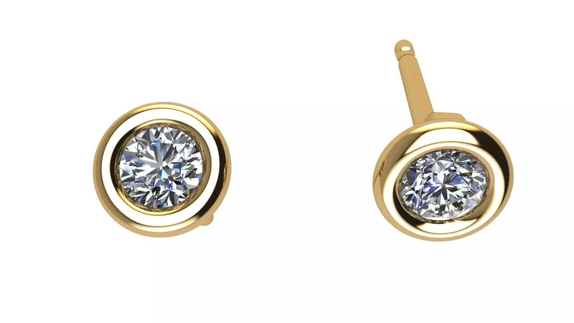 Solitaire Round Bezel Stud 3 mm 3D print model