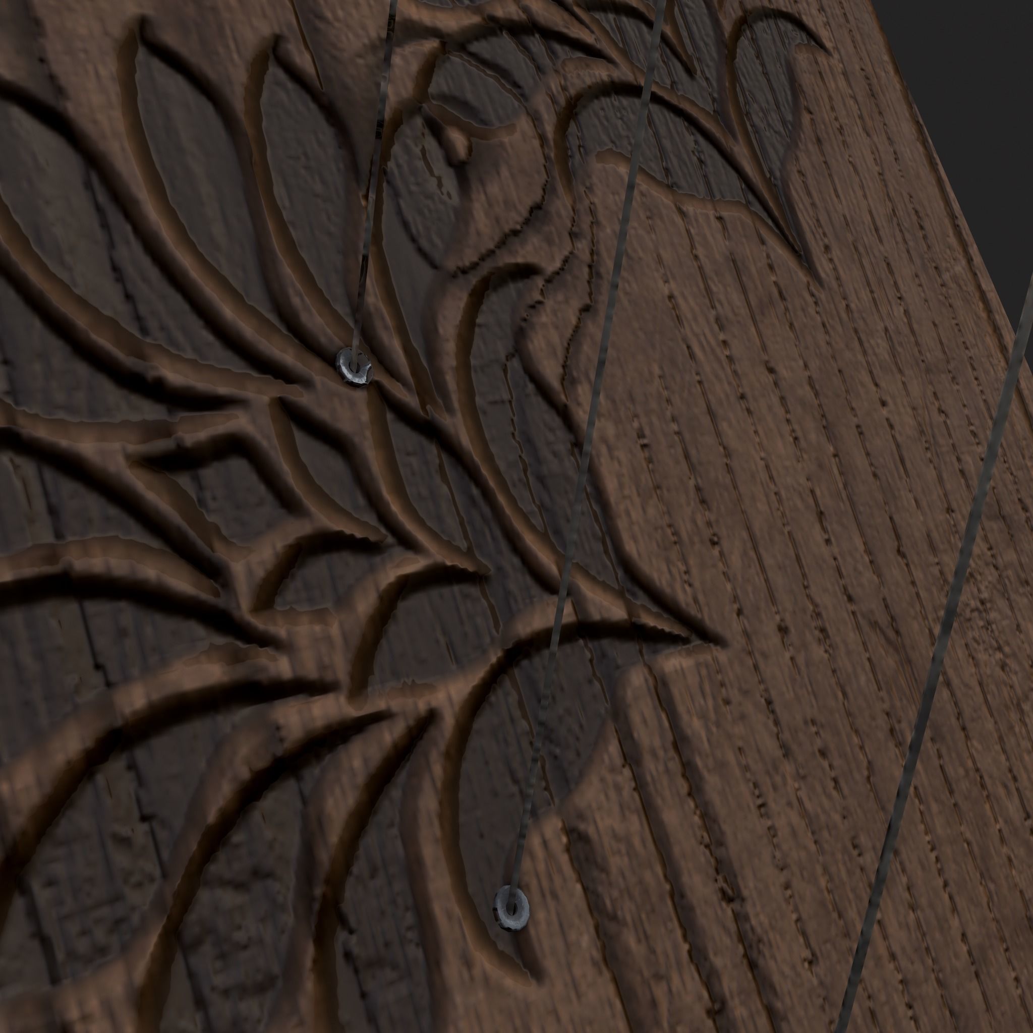 Medieval Harp Low-poly 3D model_5