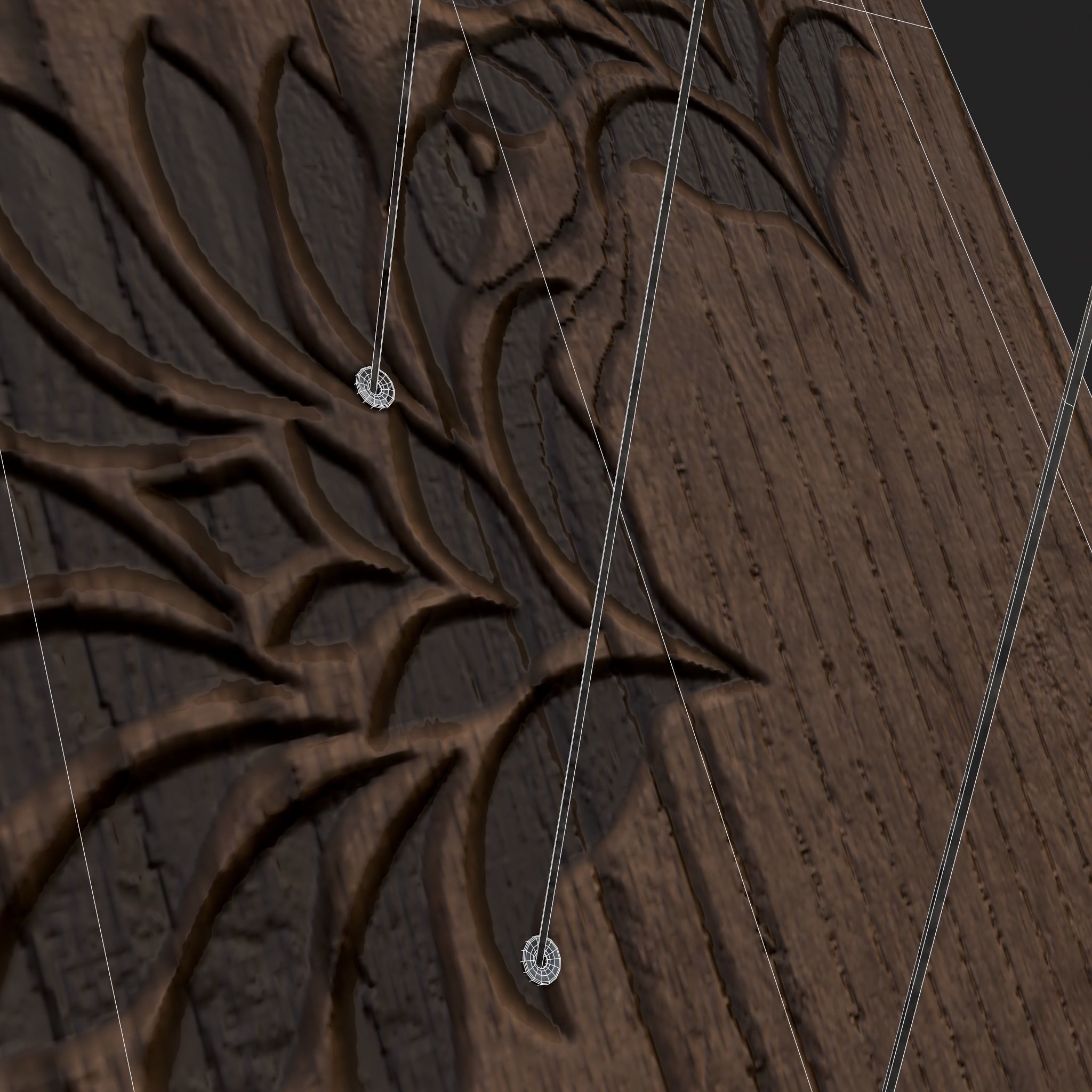 Medieval Harp Low-poly 3D model_6