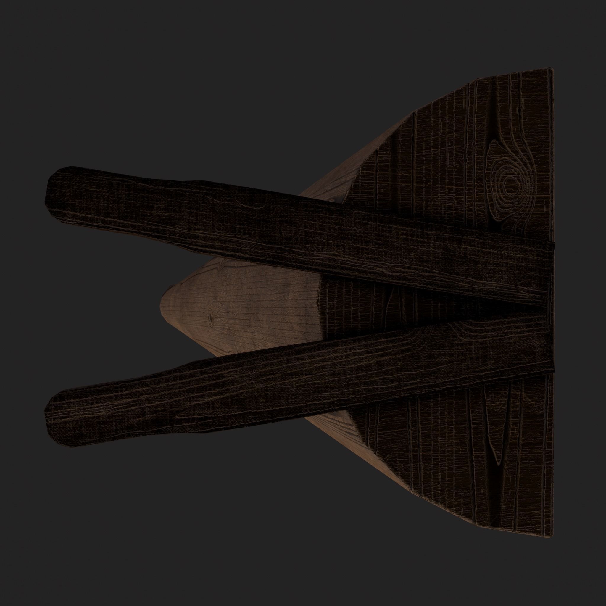 Medieval Harp Low-poly 3D model_17