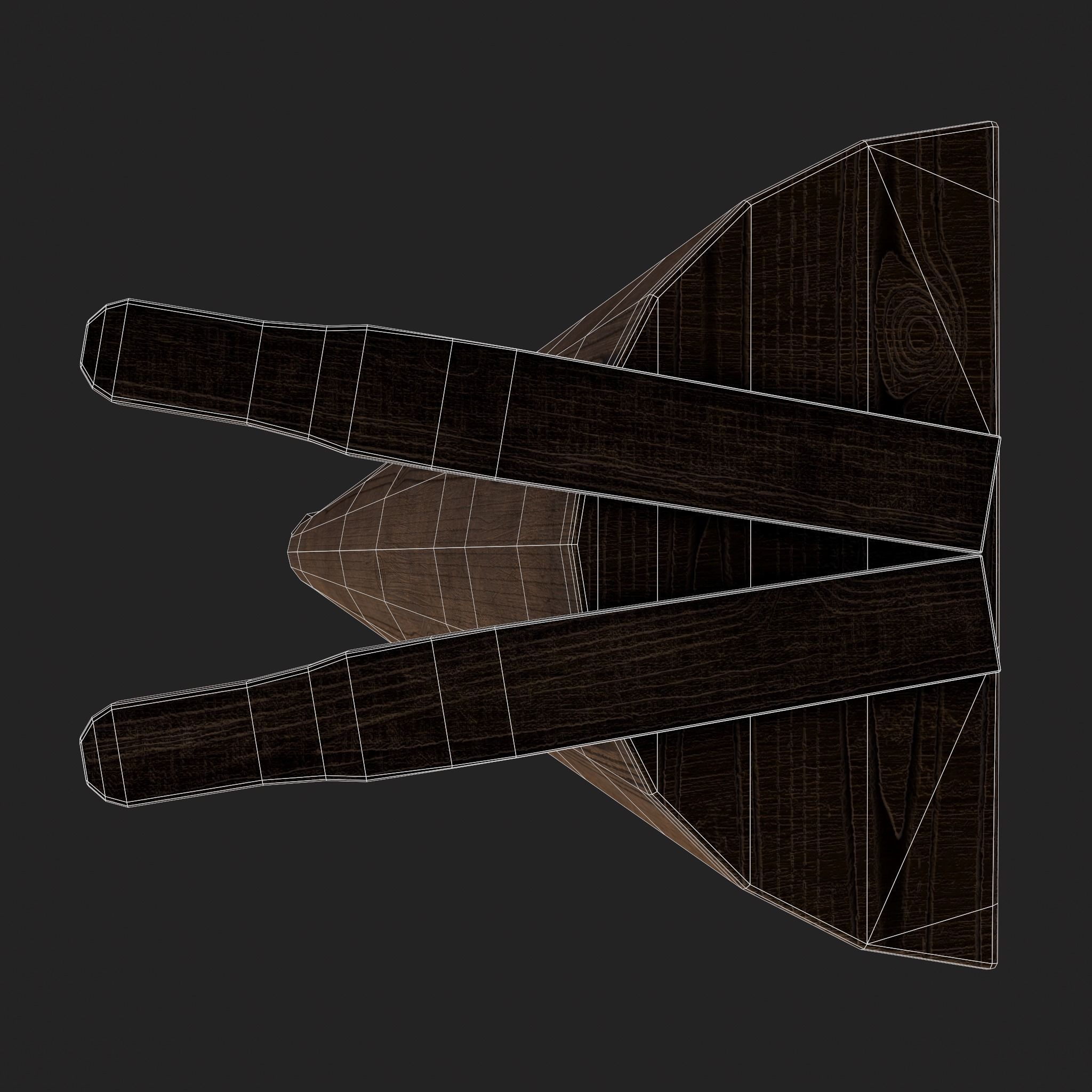 Medieval Harp Low-poly 3D model_18