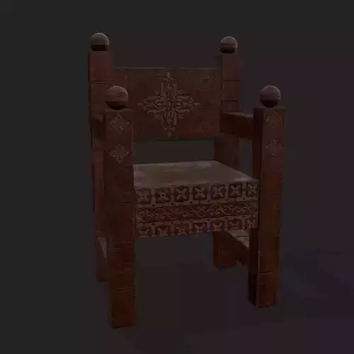 High End Small Elegant Chair Low-poly 3D model