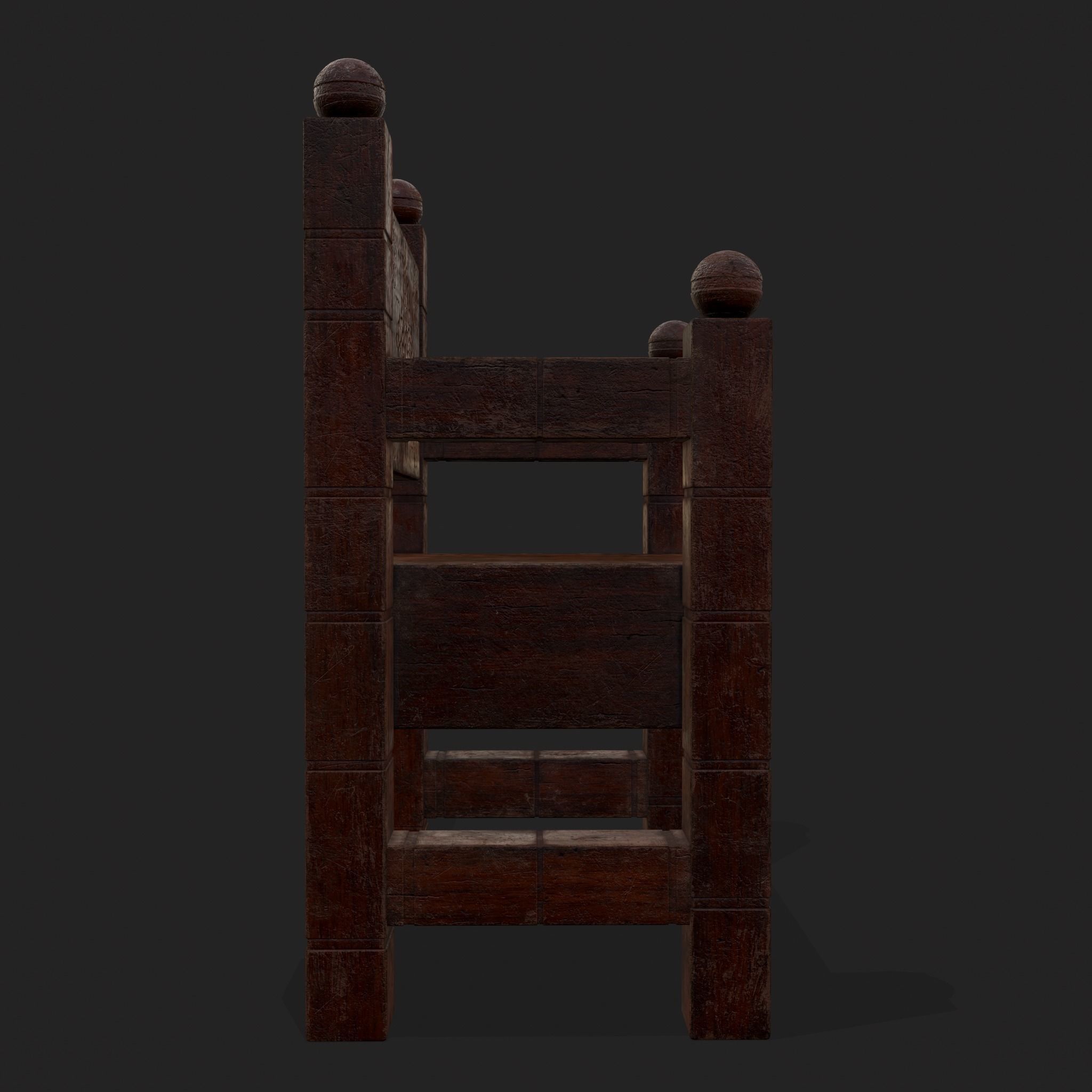 High End Small Elegant Chair Low-poly 3D model_11