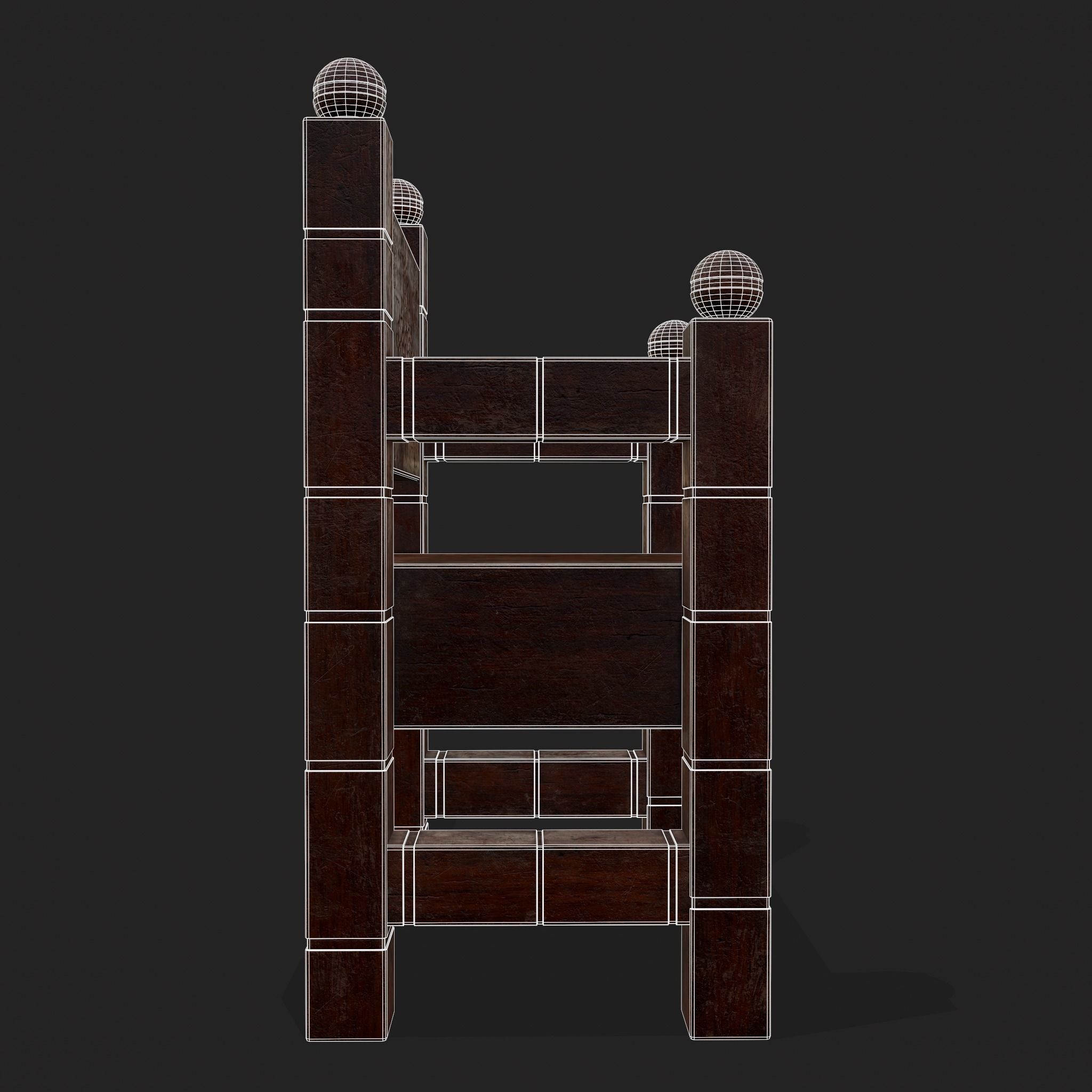 High End Small Elegant Chair Low-poly 3D model_12