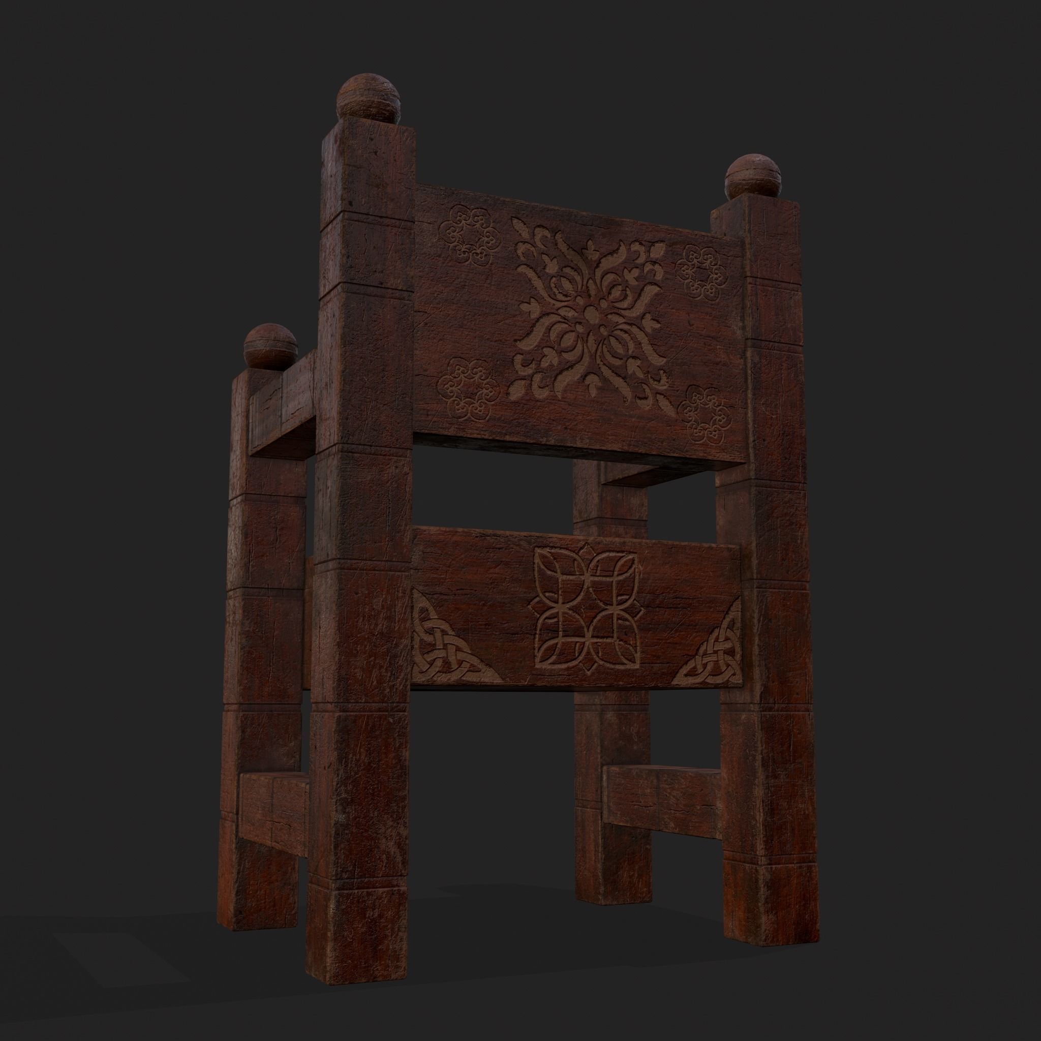 High End Small Elegant Chair Low-poly 3D model_5