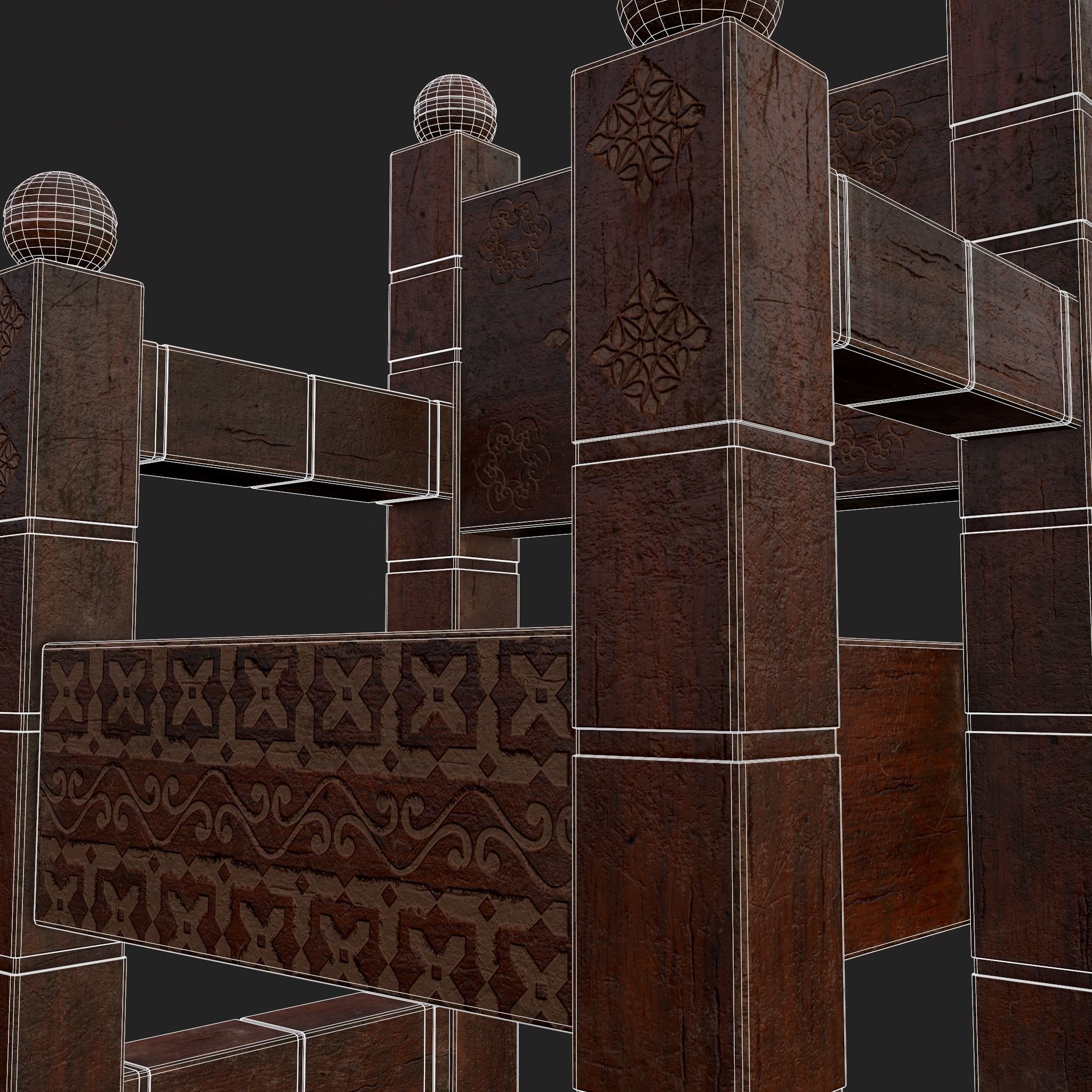 High End Small Elegant Chair Low-poly 3D model_18