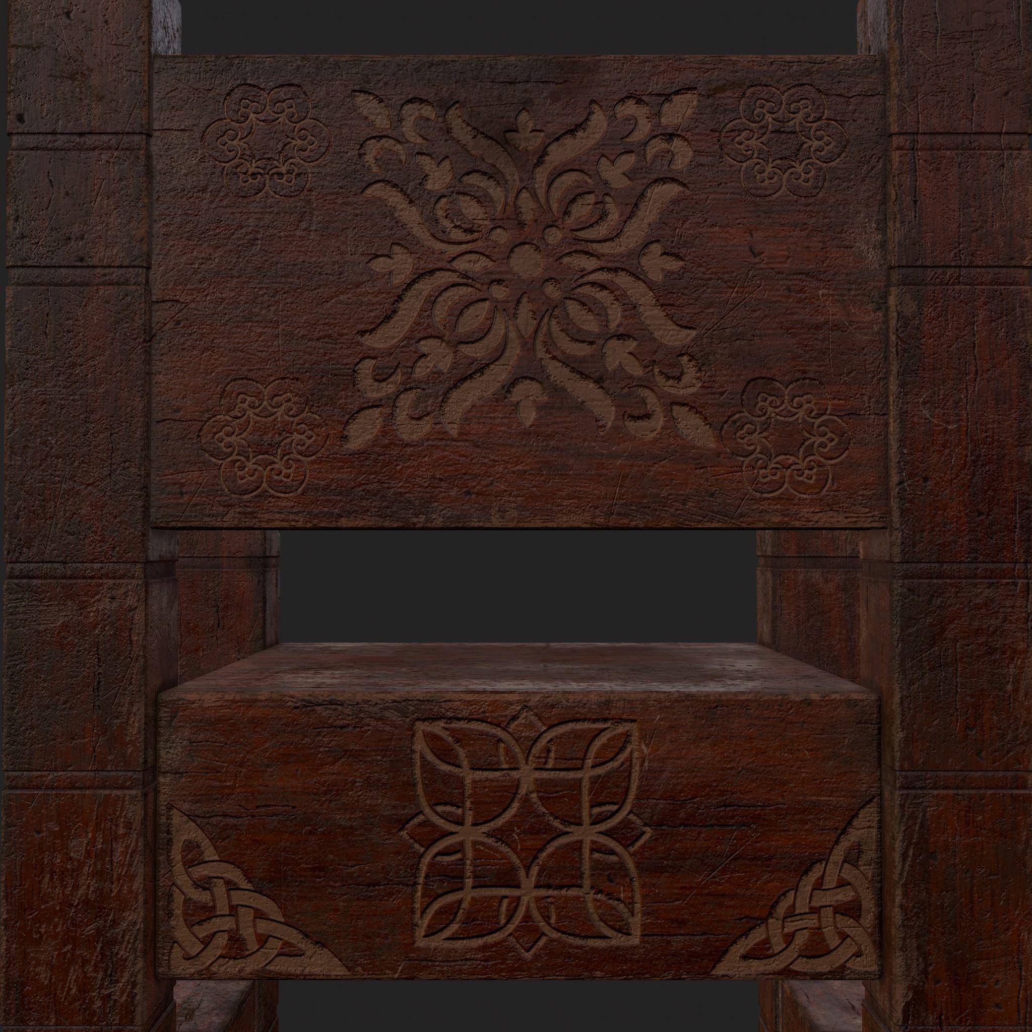 High End Small Elegant Chair Low-poly 3D model_13