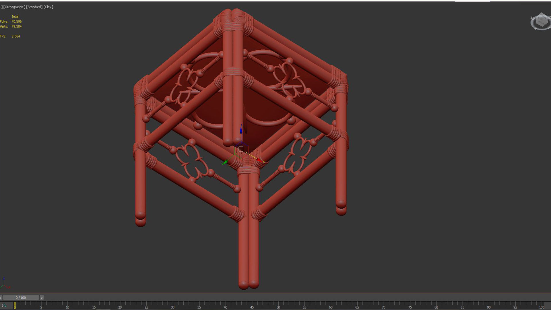 Square Accent Table Mimi by Celerie Kemble 3D model_7