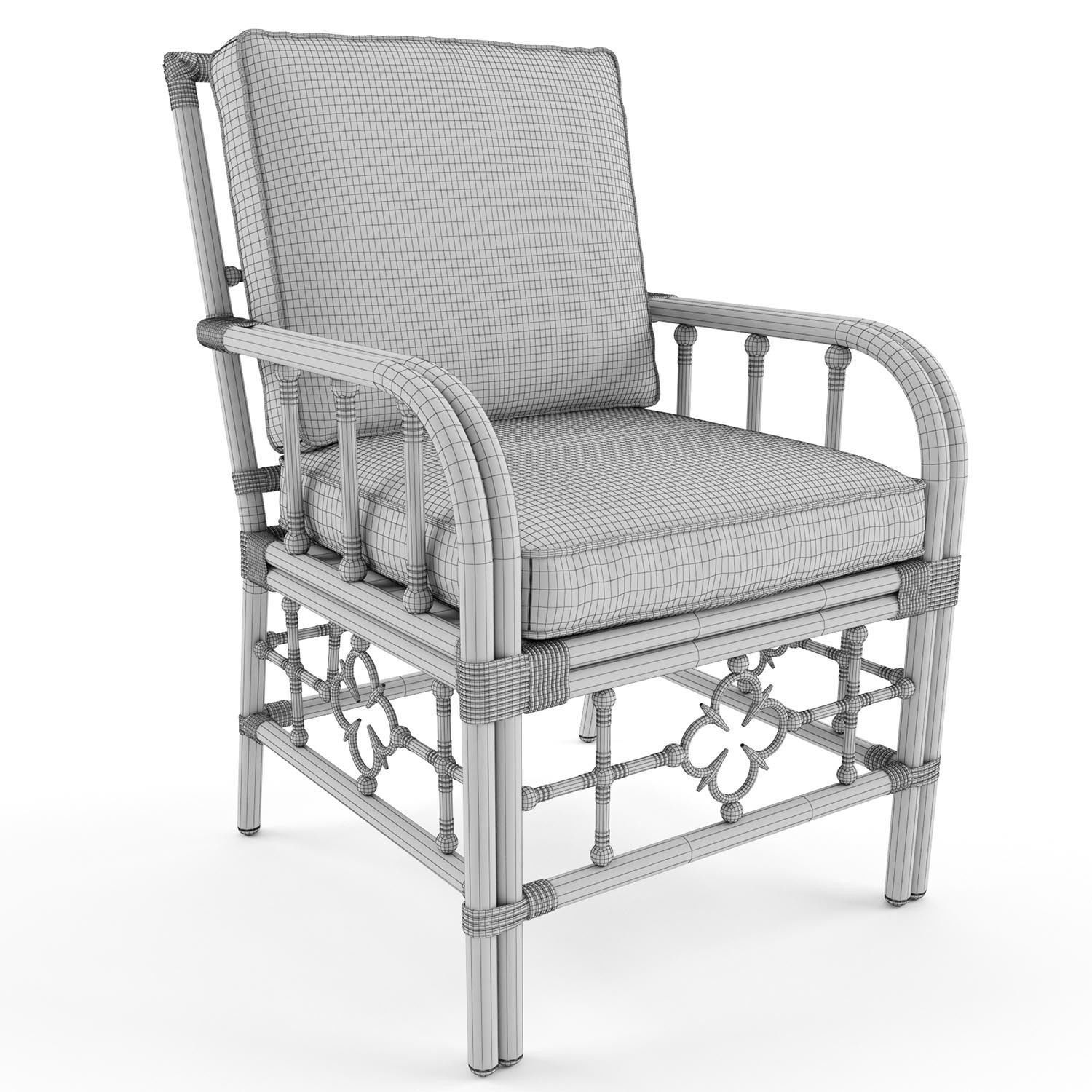 Dining Arm Chair Mimi by Celerie Kemble 3D model_2