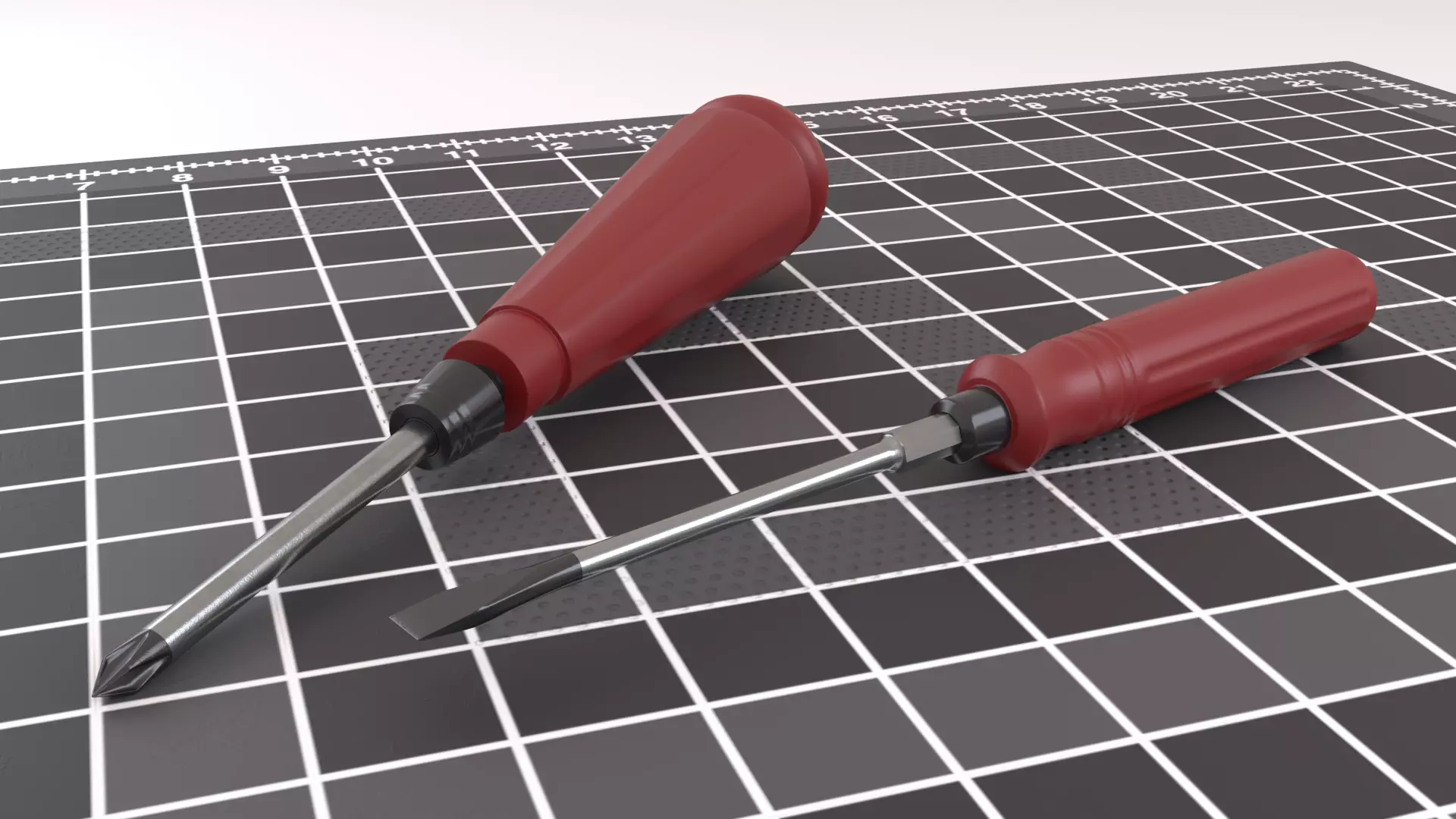 Flathead Screwdriver and Phillips Screwdriver 3D model