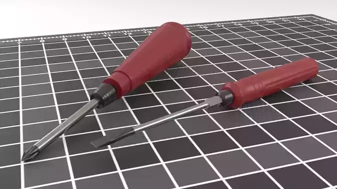 Flathead Screwdriver and Phillips Screwdriver 3D model