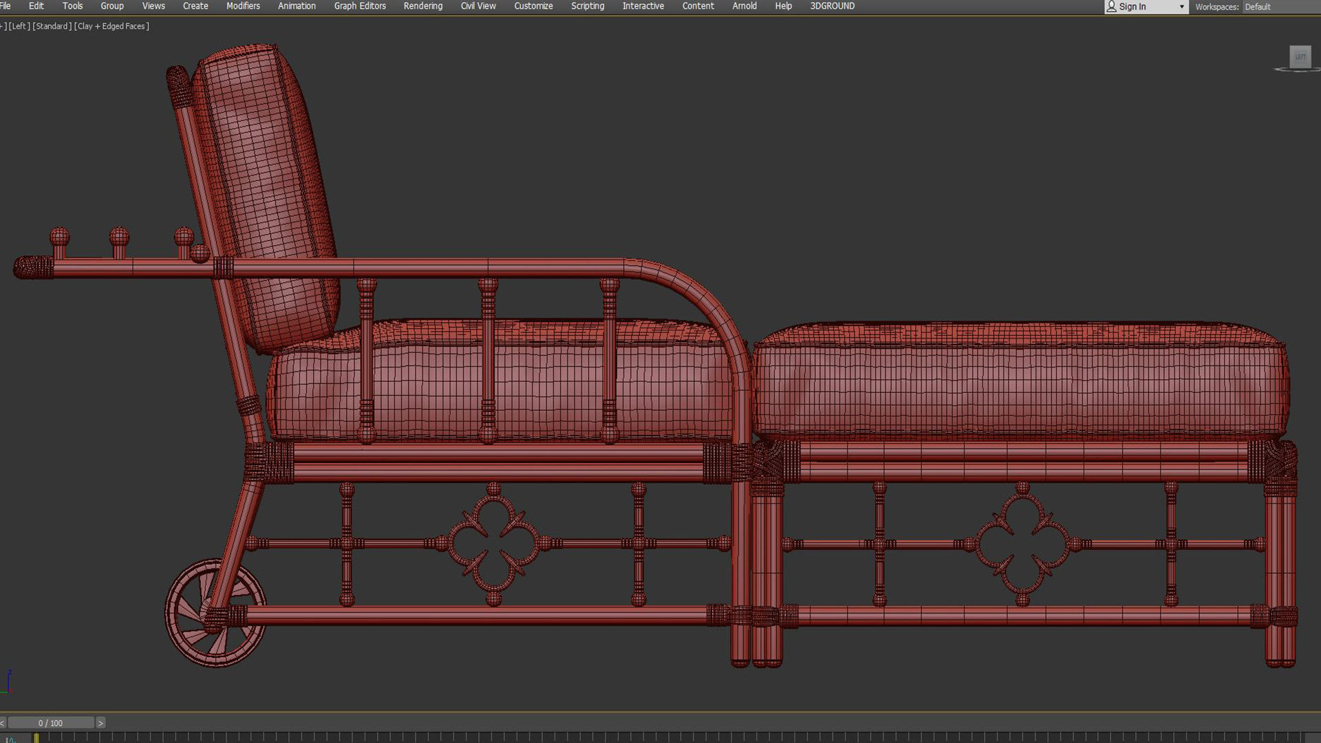 Adjustable Morris Chaise Mimi by Celerie Kemble 3D model_7