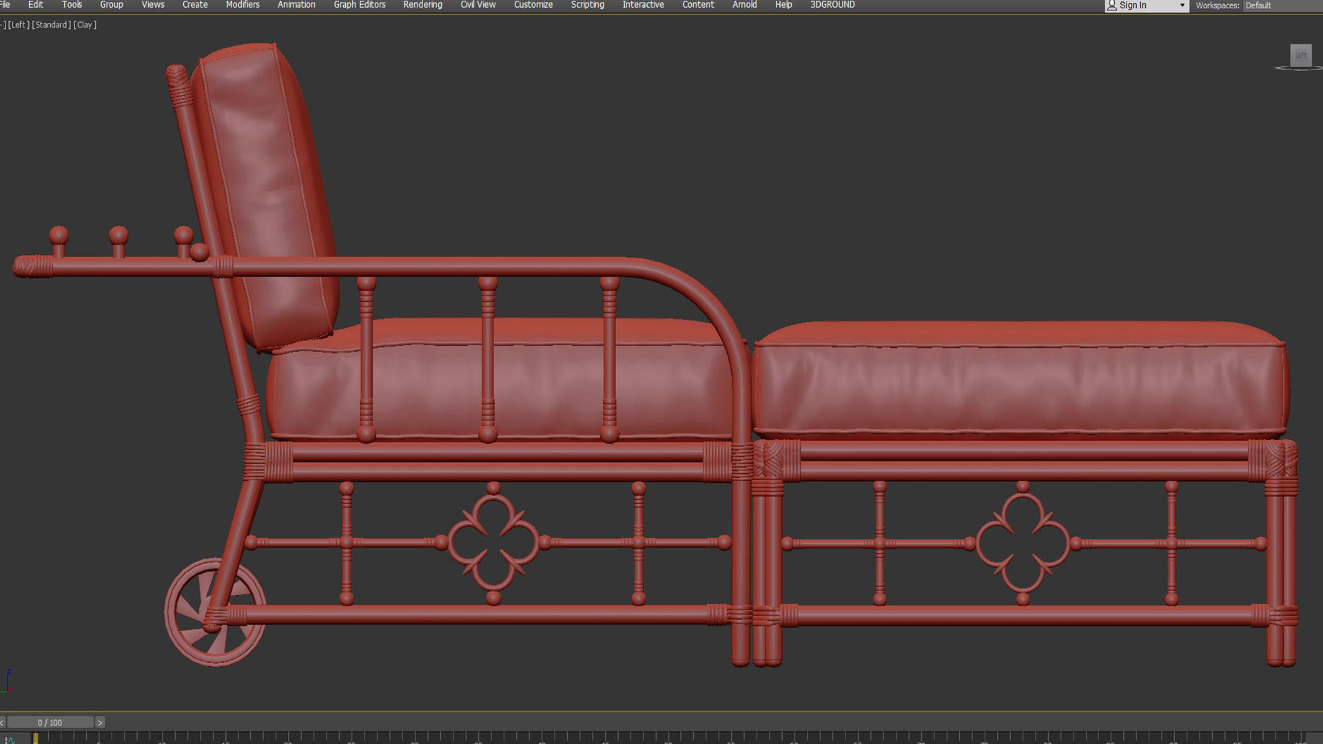 Adjustable Morris Chaise Mimi by Celerie Kemble 3D model_8