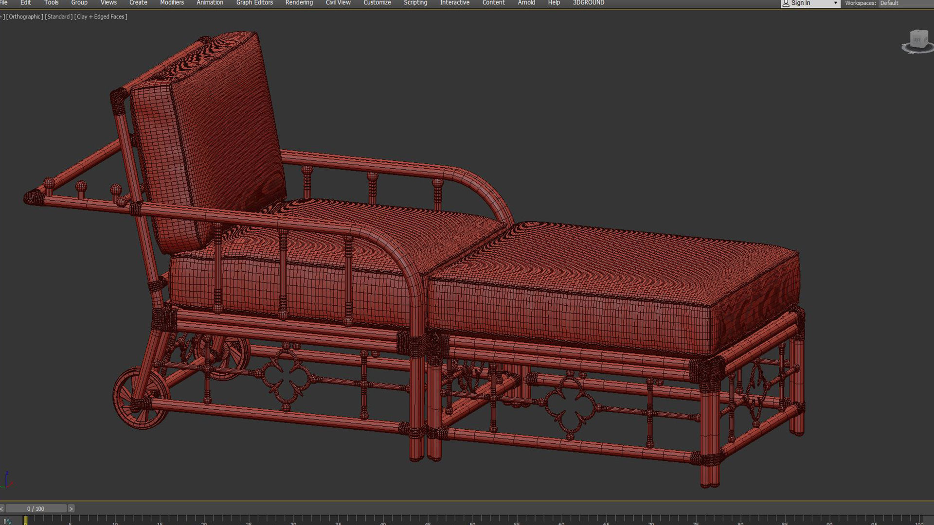 Adjustable Morris Chaise Mimi by Celerie Kemble 3D model_4