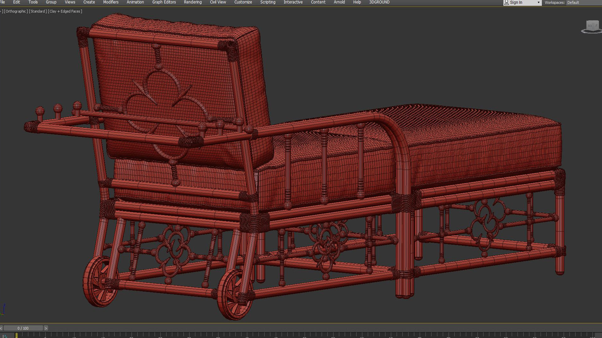 Adjustable Morris Chaise Mimi by Celerie Kemble 3D model_5