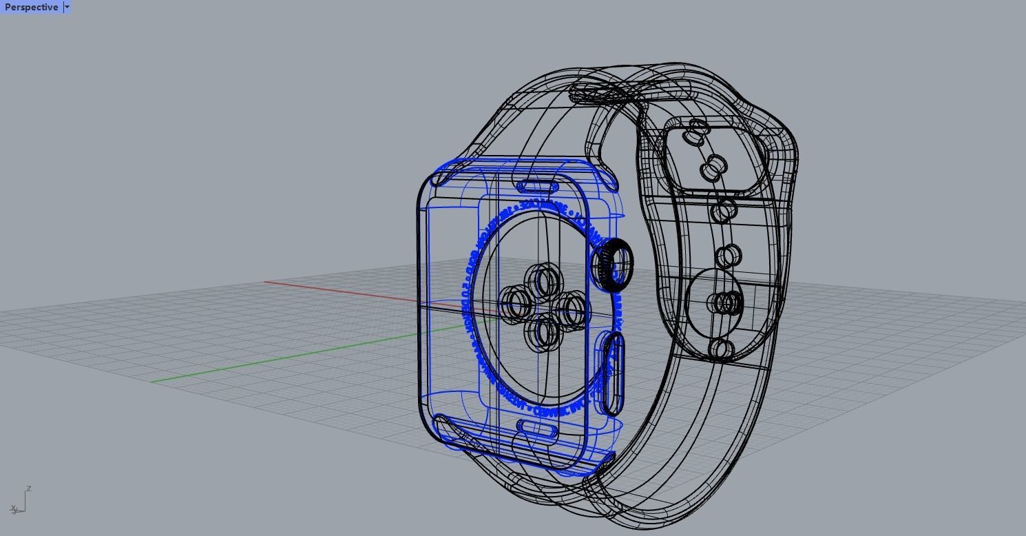 Silver Case with White Sport Strap Apple Watch Series 3 3D Model 3D print model_10