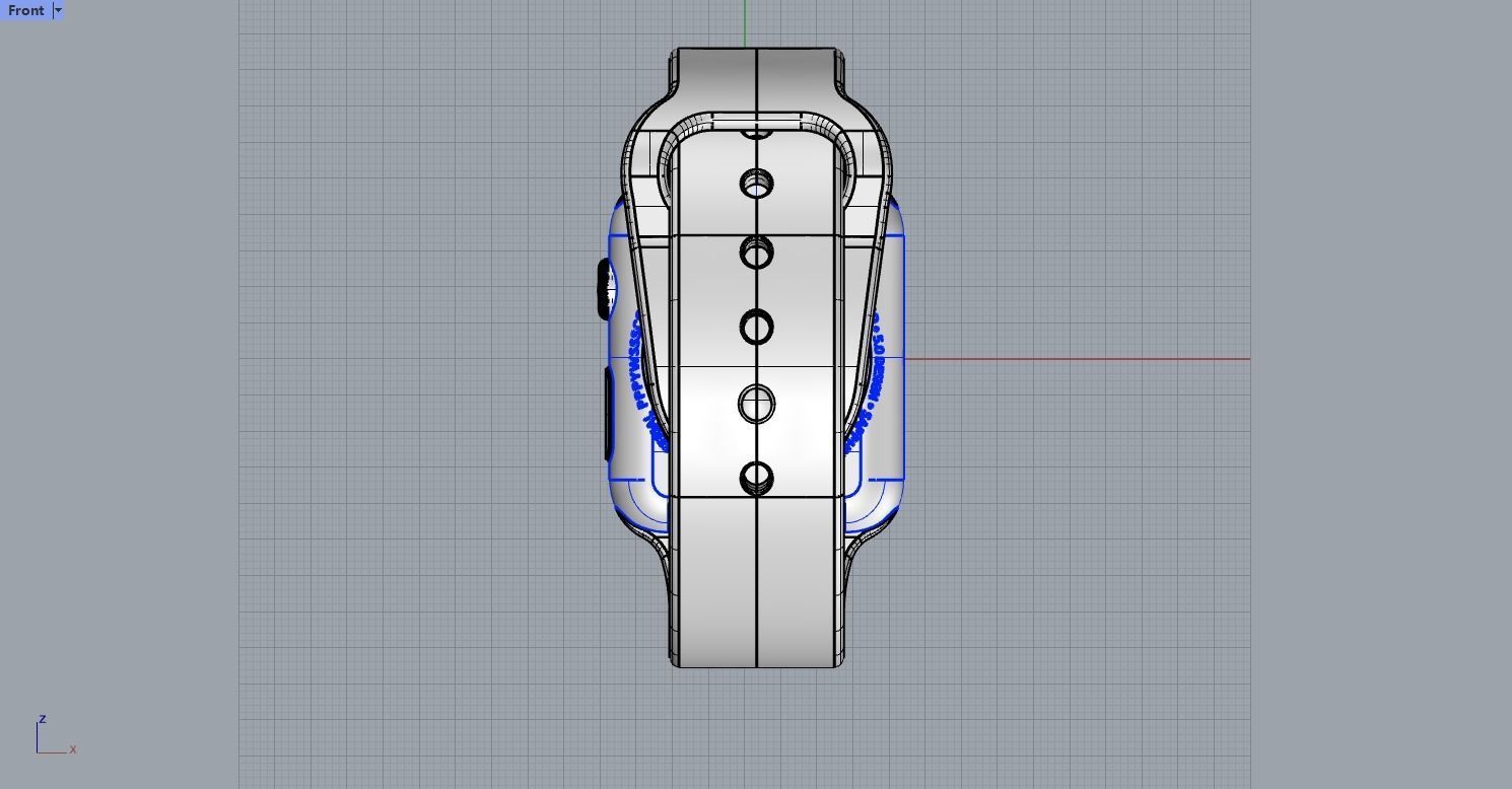 Silver Case with White Sport Strap Apple Watch Series 3 3D Model 3D print model_16