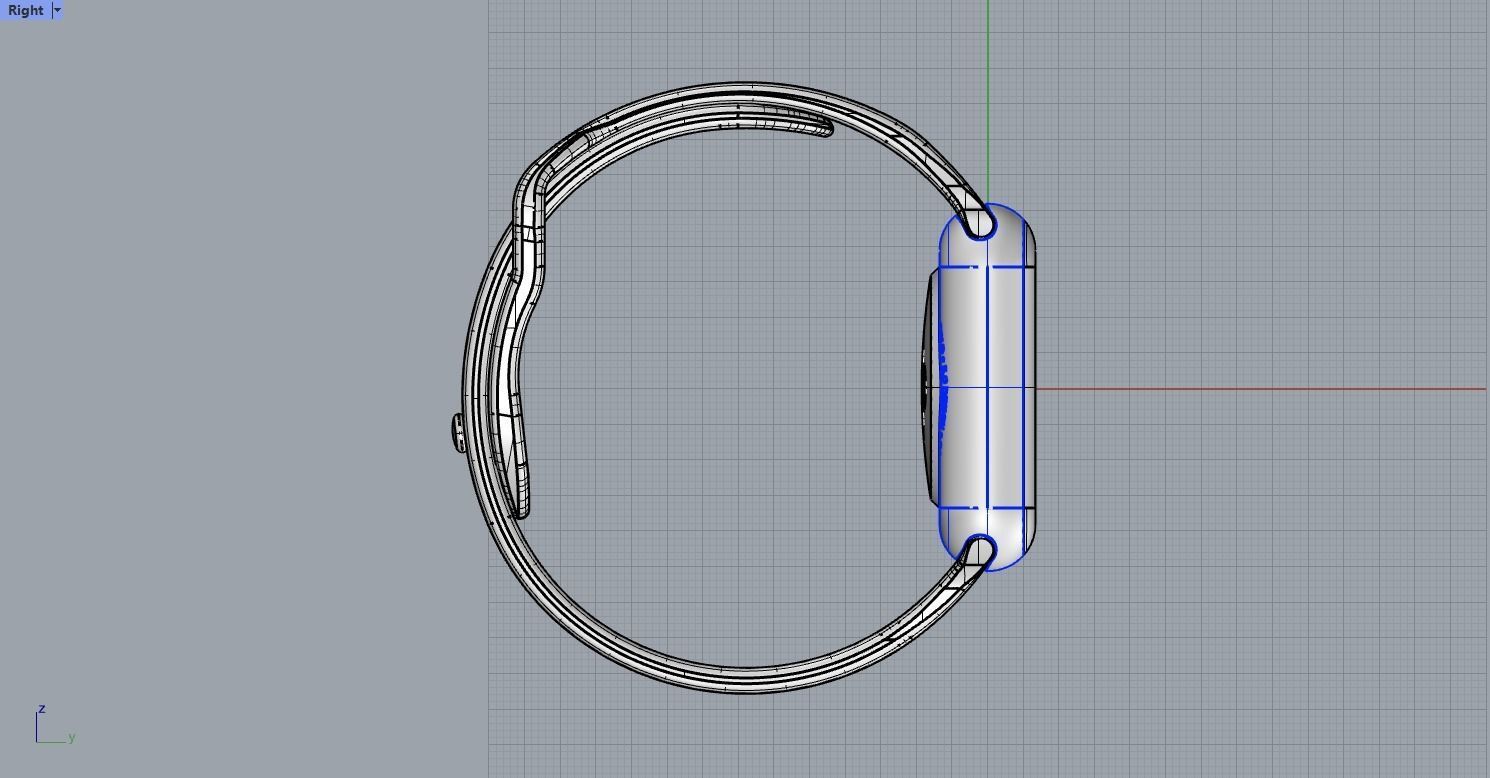 Silver Case with White Sport Strap Apple Watch Series 3 3D Model 3D print model_15