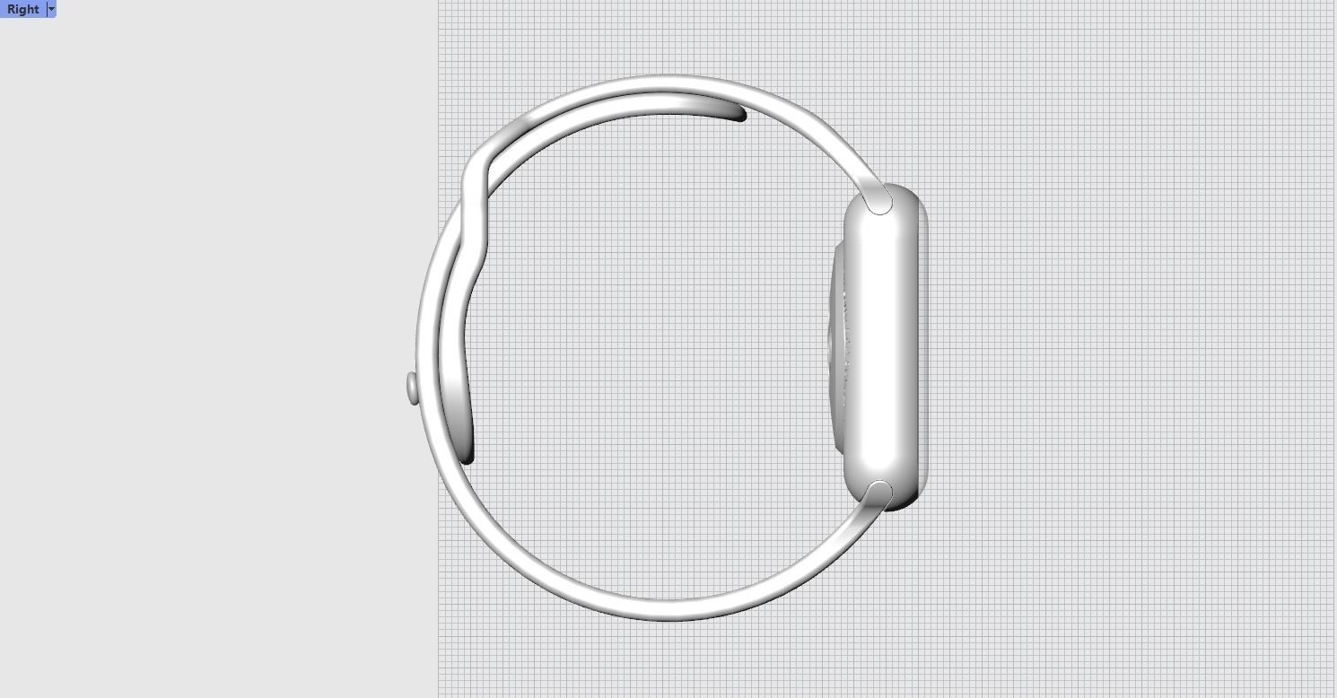 Silver Case with White Sport Strap Apple Watch Series 3 3D Model 3D print model_7