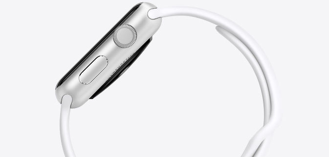 Silver Case with White Sport Strap Apple Watch Series 3 3D Model 3D print model_1