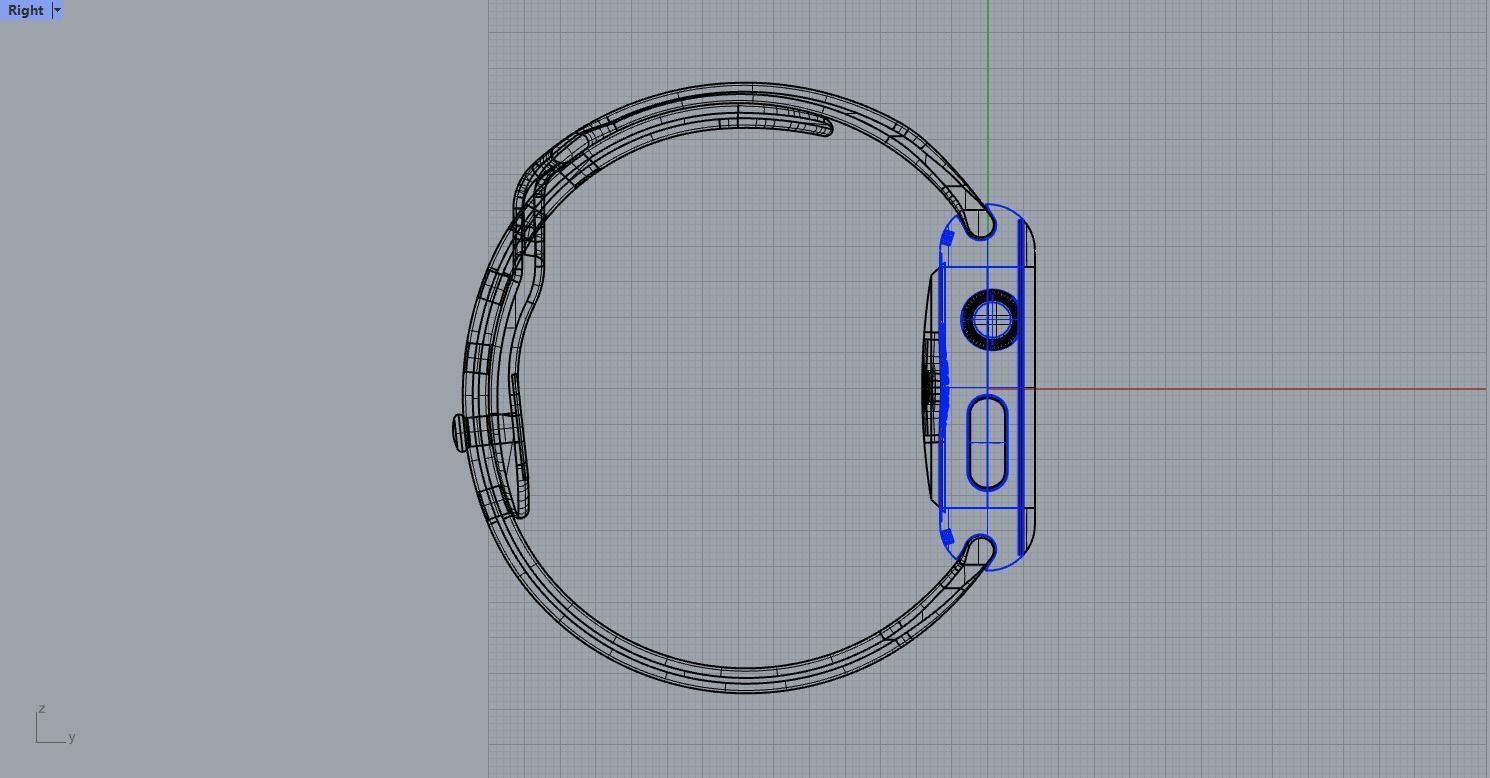 Silver Case with White Sport Strap Apple Watch Series 3 3D Model 3D print model_14