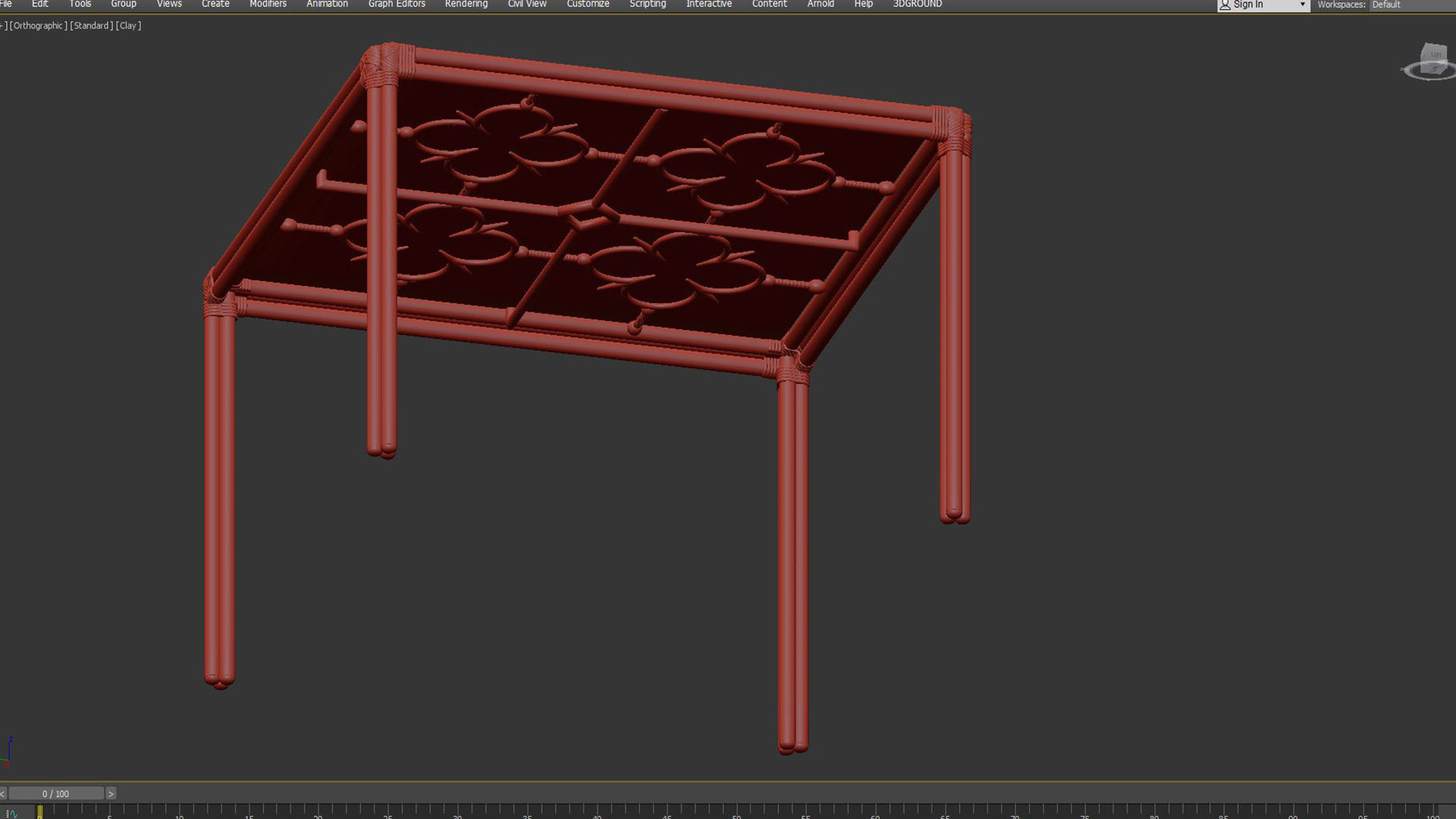 Square Dining Table Mimi by Celerie Kemble 3D model_8