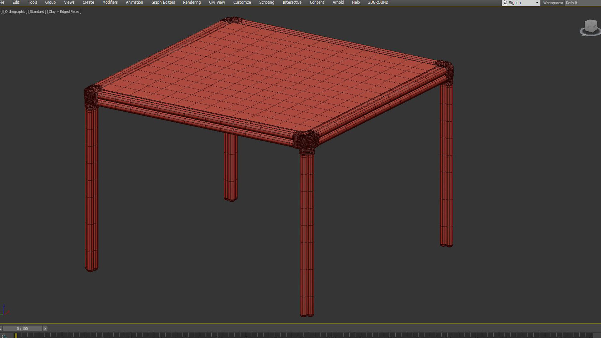 Square Dining Table Mimi by Celerie Kemble 3D model_3