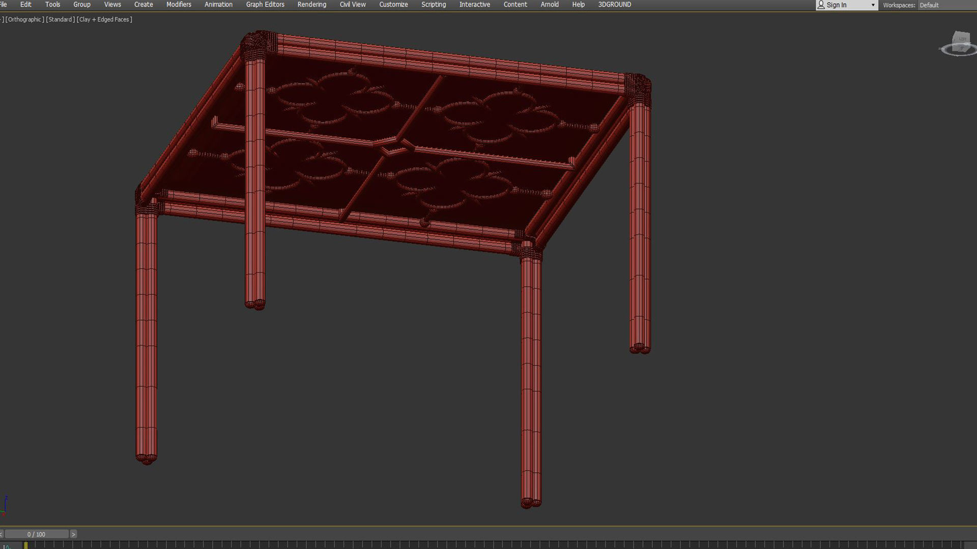 Square Dining Table Mimi by Celerie Kemble 3D model_7