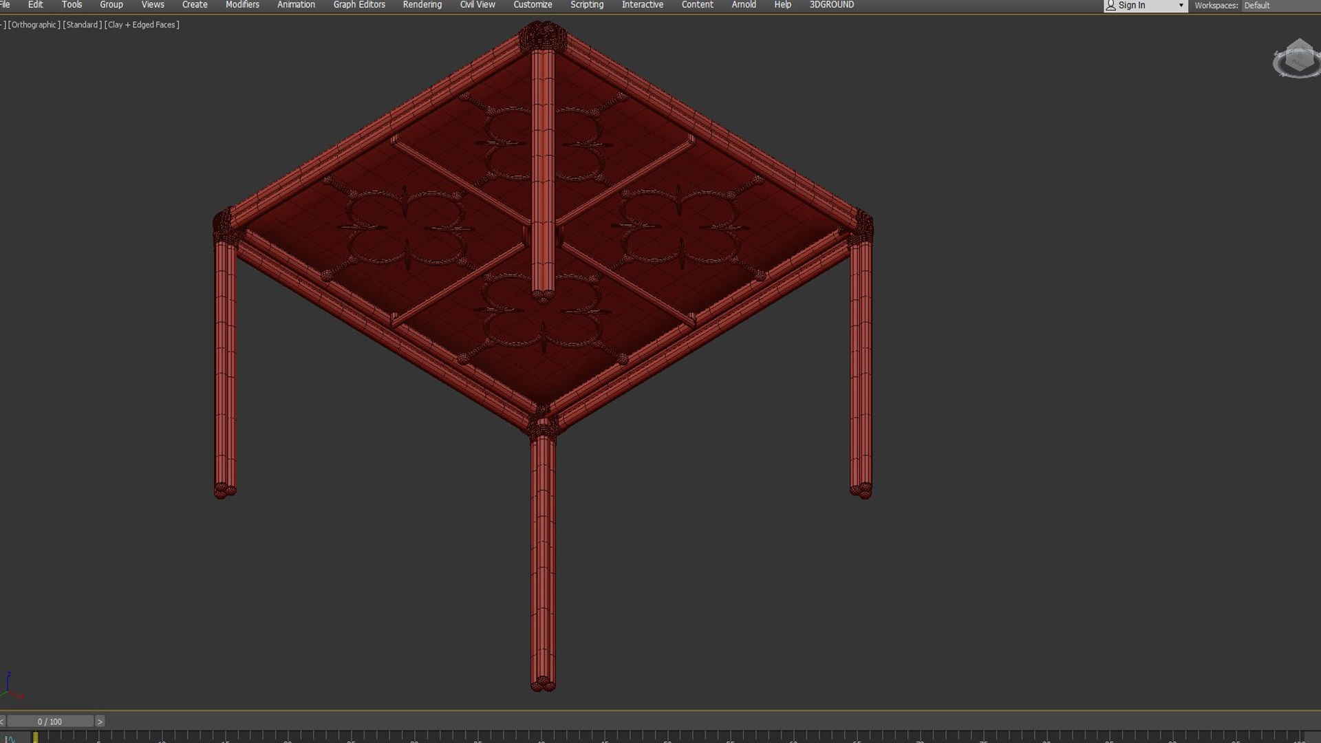 Square Dining Table Mimi by Celerie Kemble 3D model_5