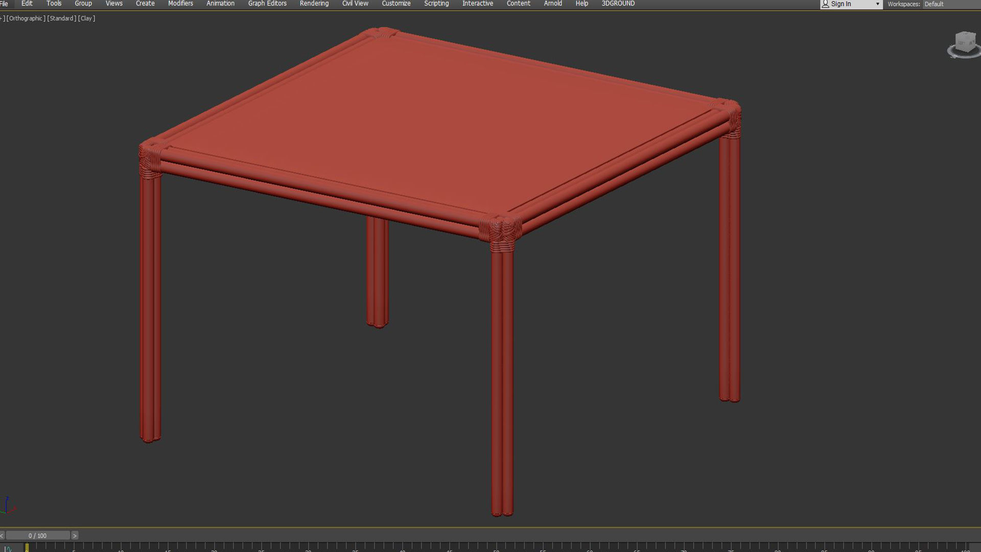 Square Dining Table Mimi by Celerie Kemble 3D model_4
