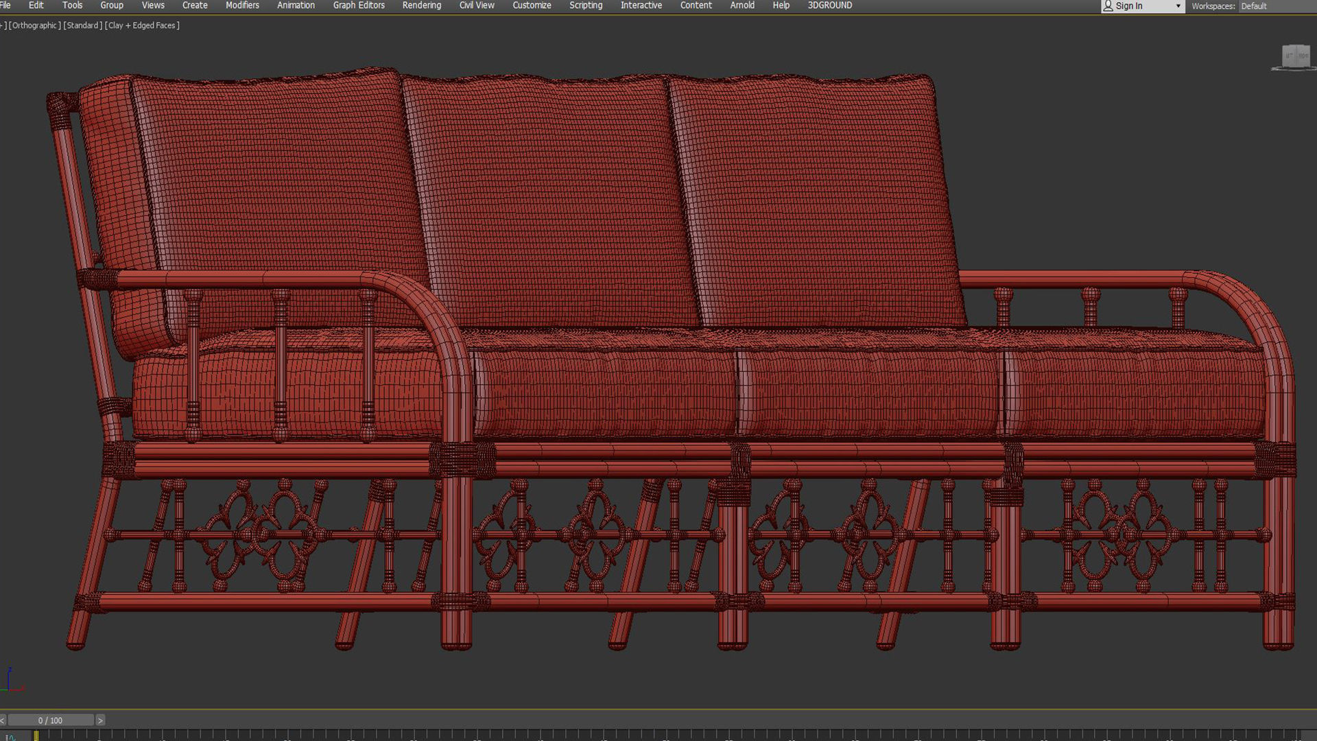 Loveseat Mimi by Celerie Kemble 3D model_3