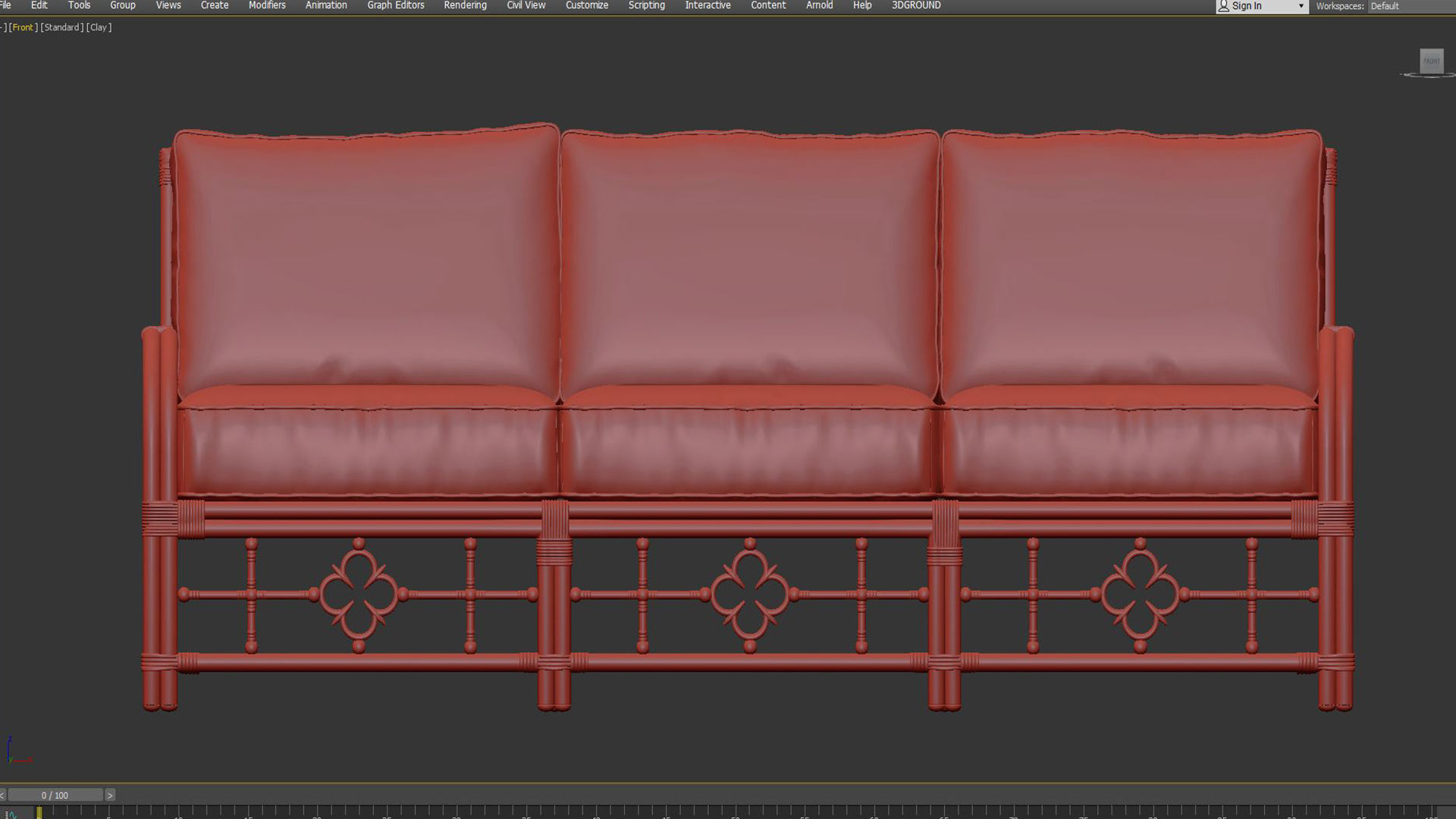 Loveseat Mimi by Celerie Kemble 3D model_7