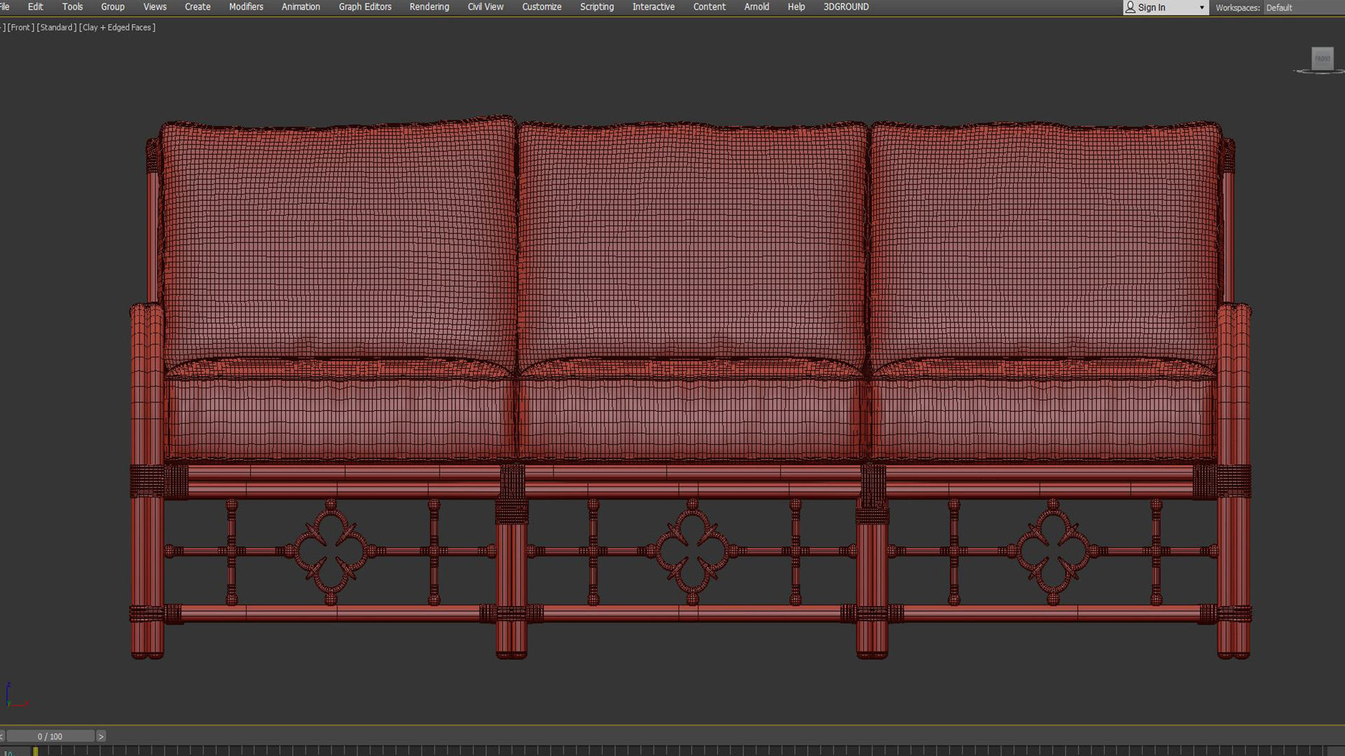 Loveseat Mimi by Celerie Kemble 3D model_6