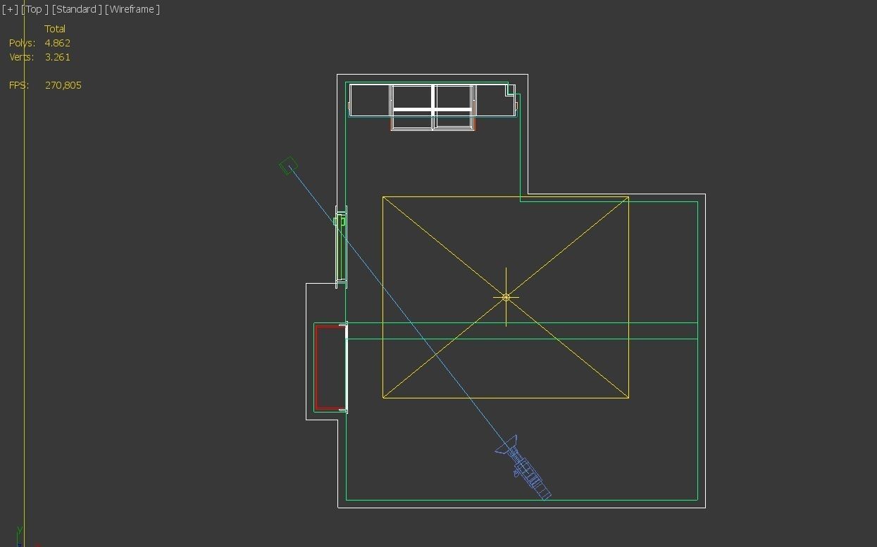 cloakroom hallway with wooden floors and mirrors 3D model_7