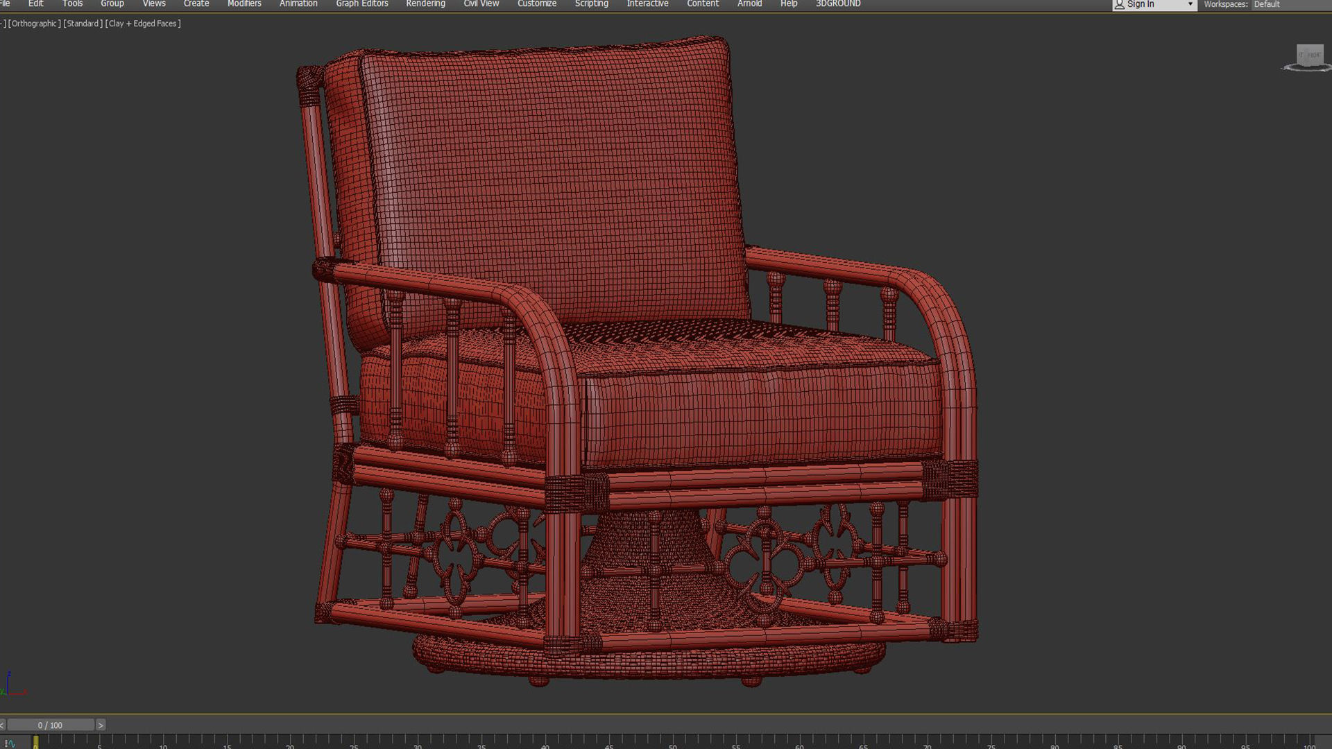 Swivel Glider Lounge Chair Mimi by Celerie Kemble 3D model_3