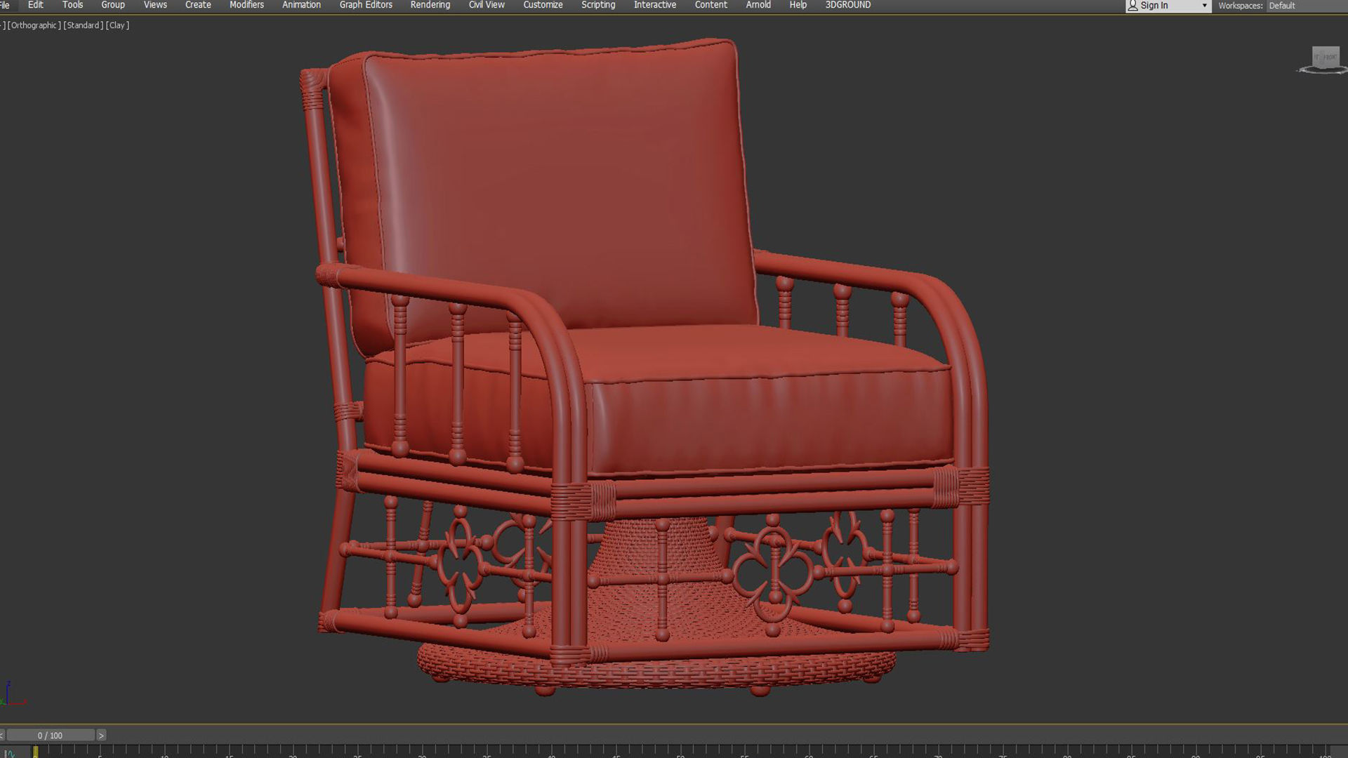 Swivel Glider Lounge Chair Mimi by Celerie Kemble 3D model_4