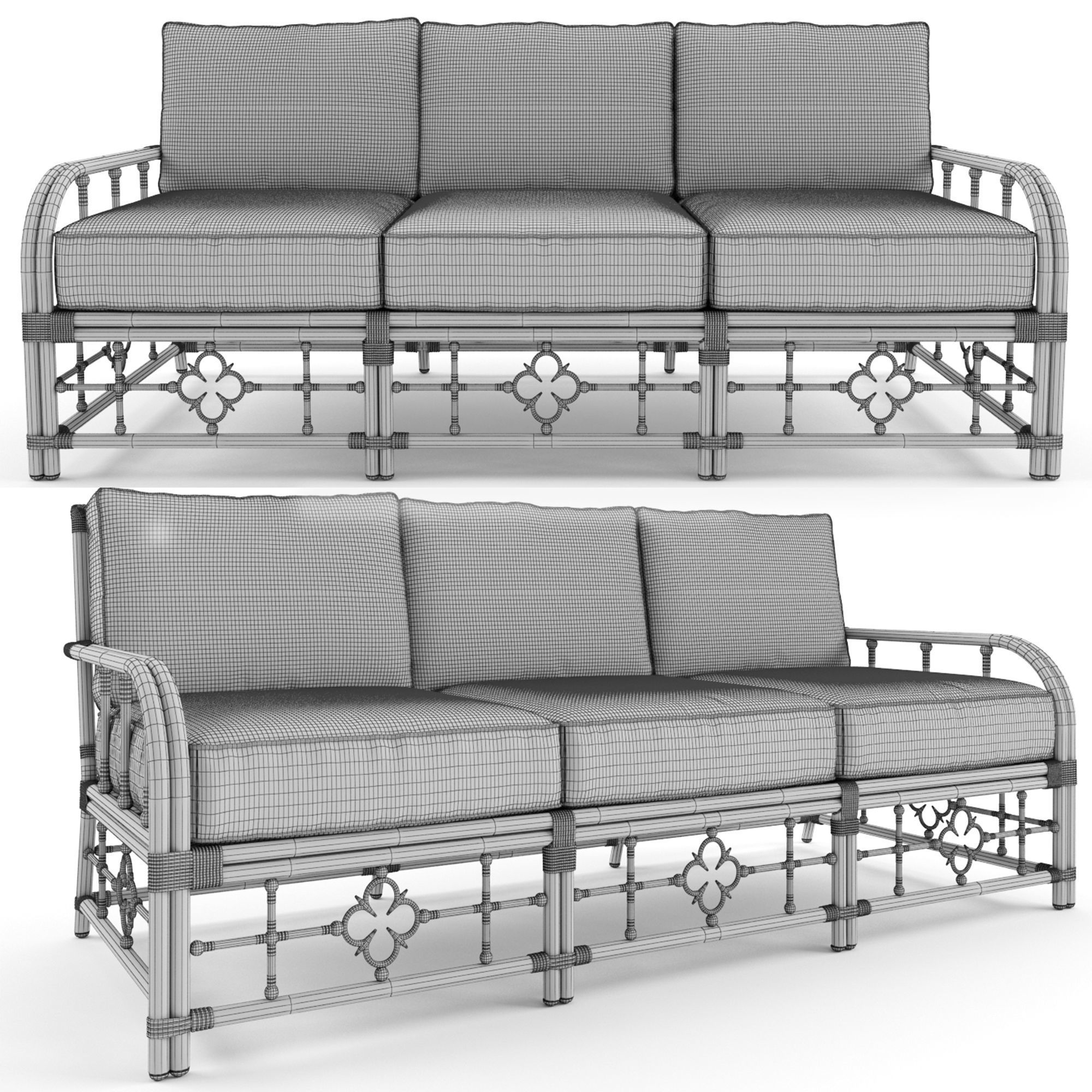 Sofa Mimi by Celerie Kemble Low-poly 3D model_1